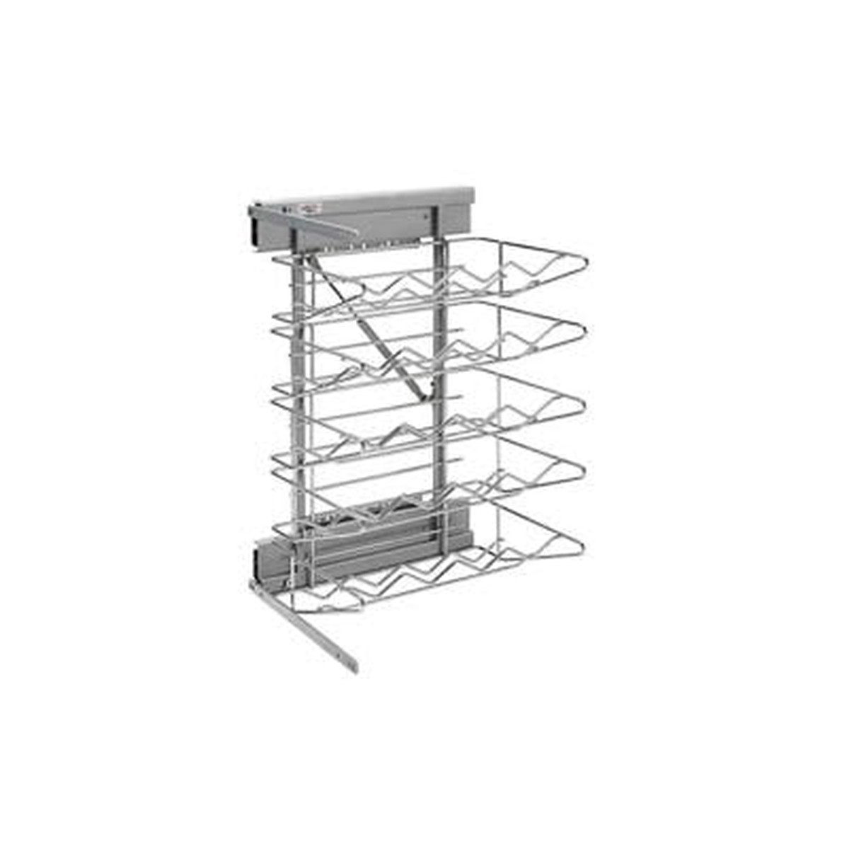 Rev-A-Shelf 5375 BLUMOTION Pull-Out Wine Rack Base Organizer, 20 Bottles, 14-1/8 in. W x 17 in. D x 25-3/4 in. H, Chrome-Plated Metal