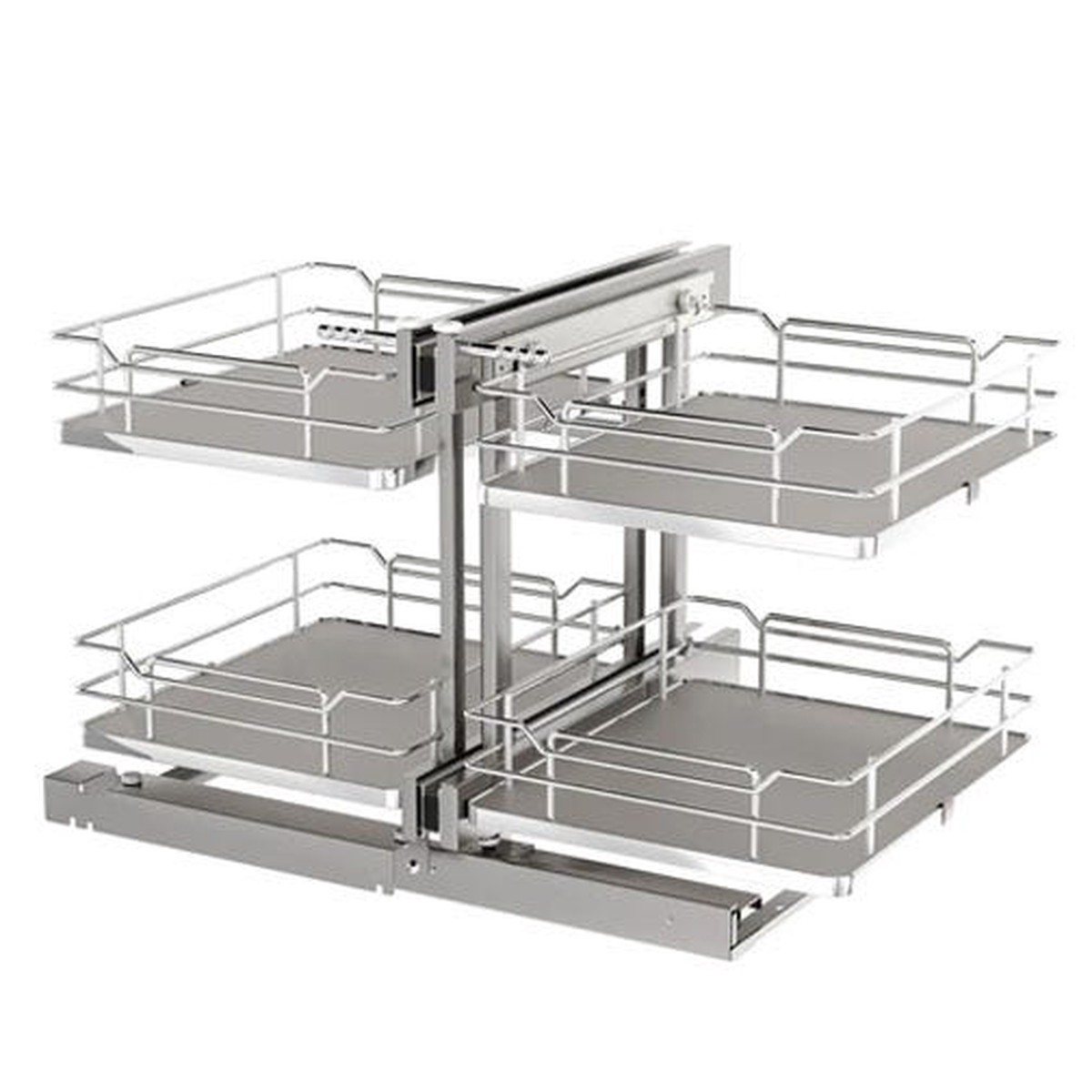 Rev-A-Shelf 53PSP Solid Bottom Blind Corner Optimizer, 2-Tier or 3-Tier, up to 32-1/4 in. W, Gray or Maple