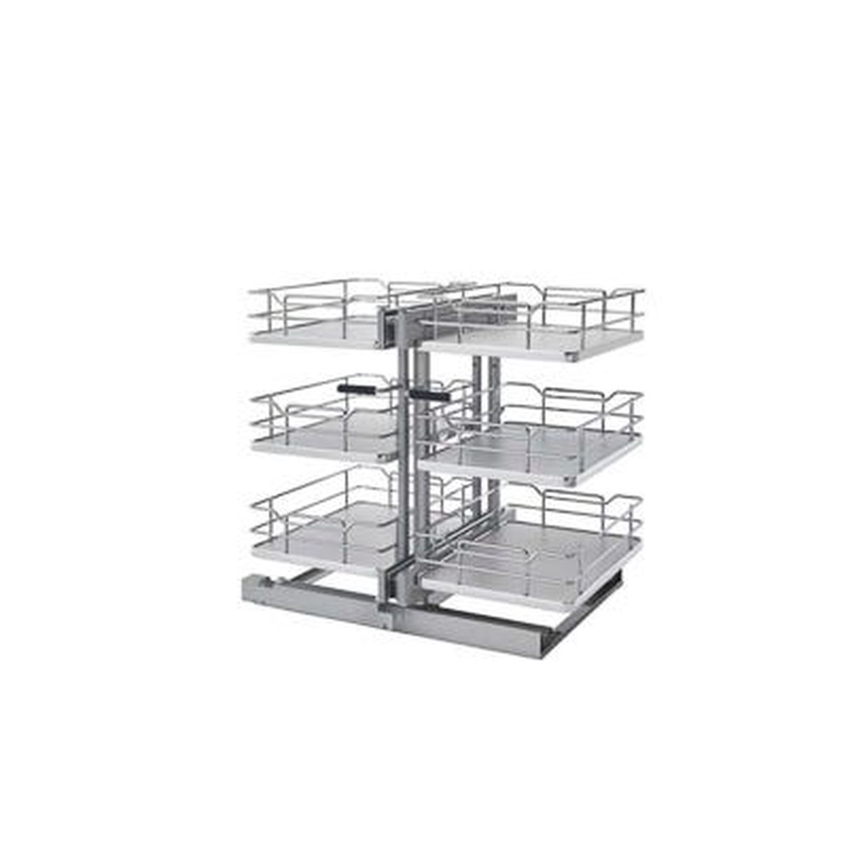Rev-A-Shelf 53PSP Wood 2-Tier Solid Bottom Blind Corner Optimizer with Soft-Close Slides
