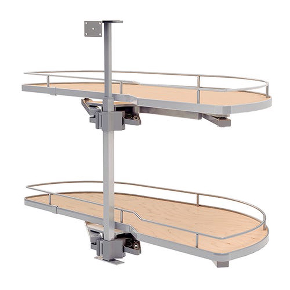 Rev-A-Shelf 587 Girasolo Blind Corner Optimizer, Chrome Frame with Maple Pullout Trays