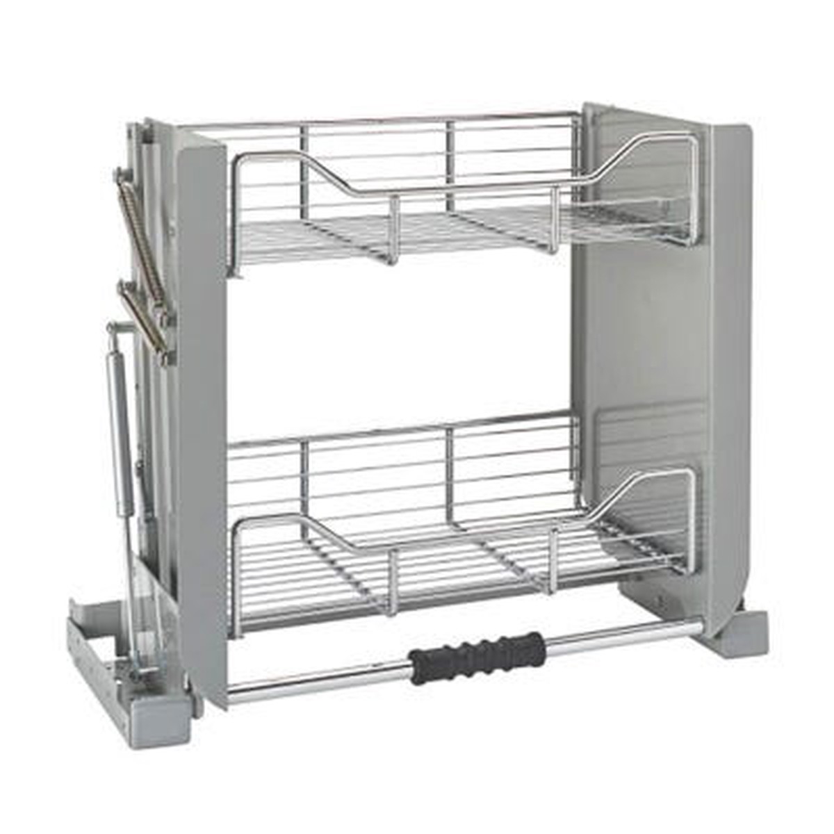 Rev-A-Shelf 5PD Chrome-Plated Two-Tier Pull-Down Shelving System for Wall Cabinets, Lowers 11-1/2 in.