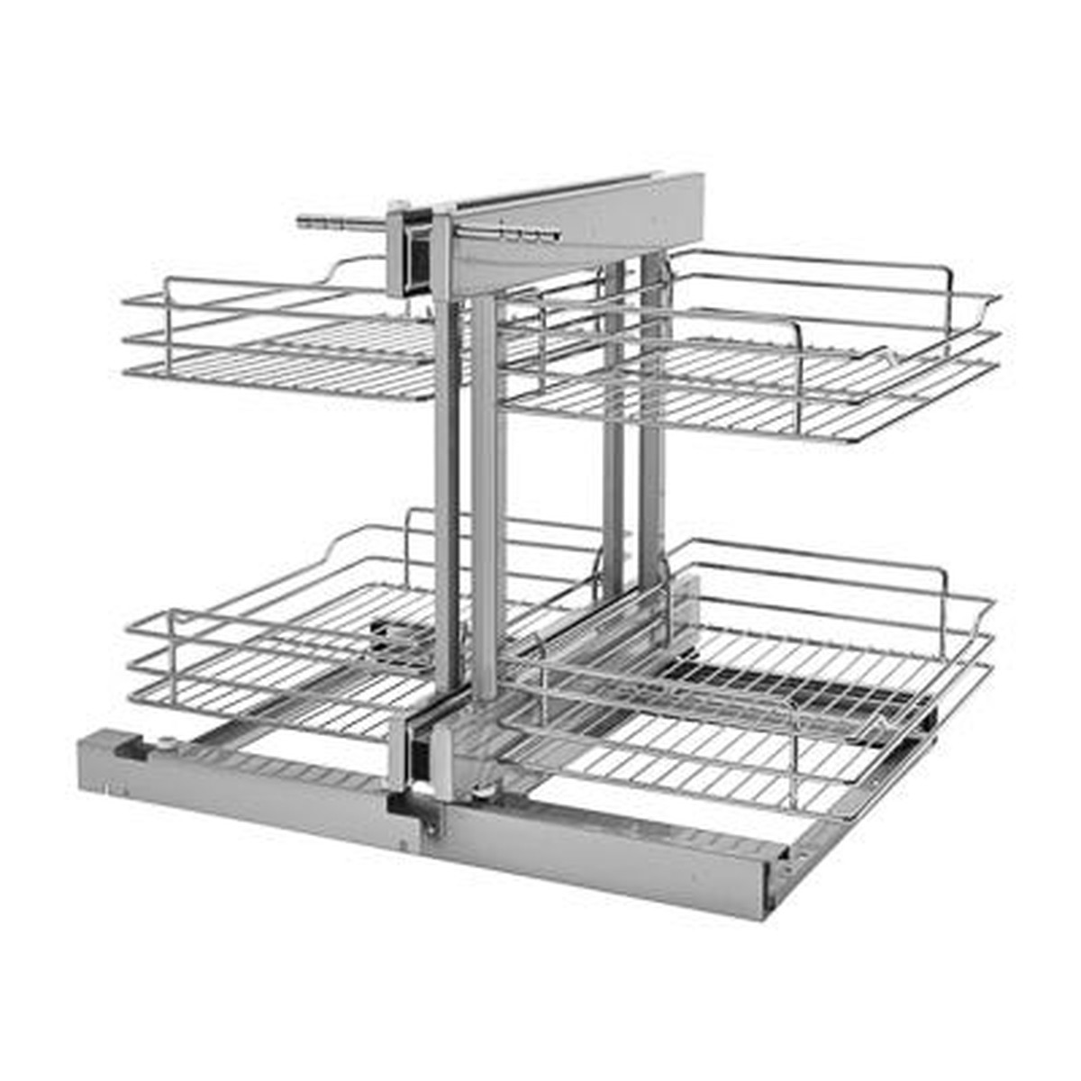 Rev-A-Shelf 5PSP Wire 2-Tier Blind Corner Optimizer with Soft-Close Slide for 48 in. Blind Corner Cabinets, Chrome