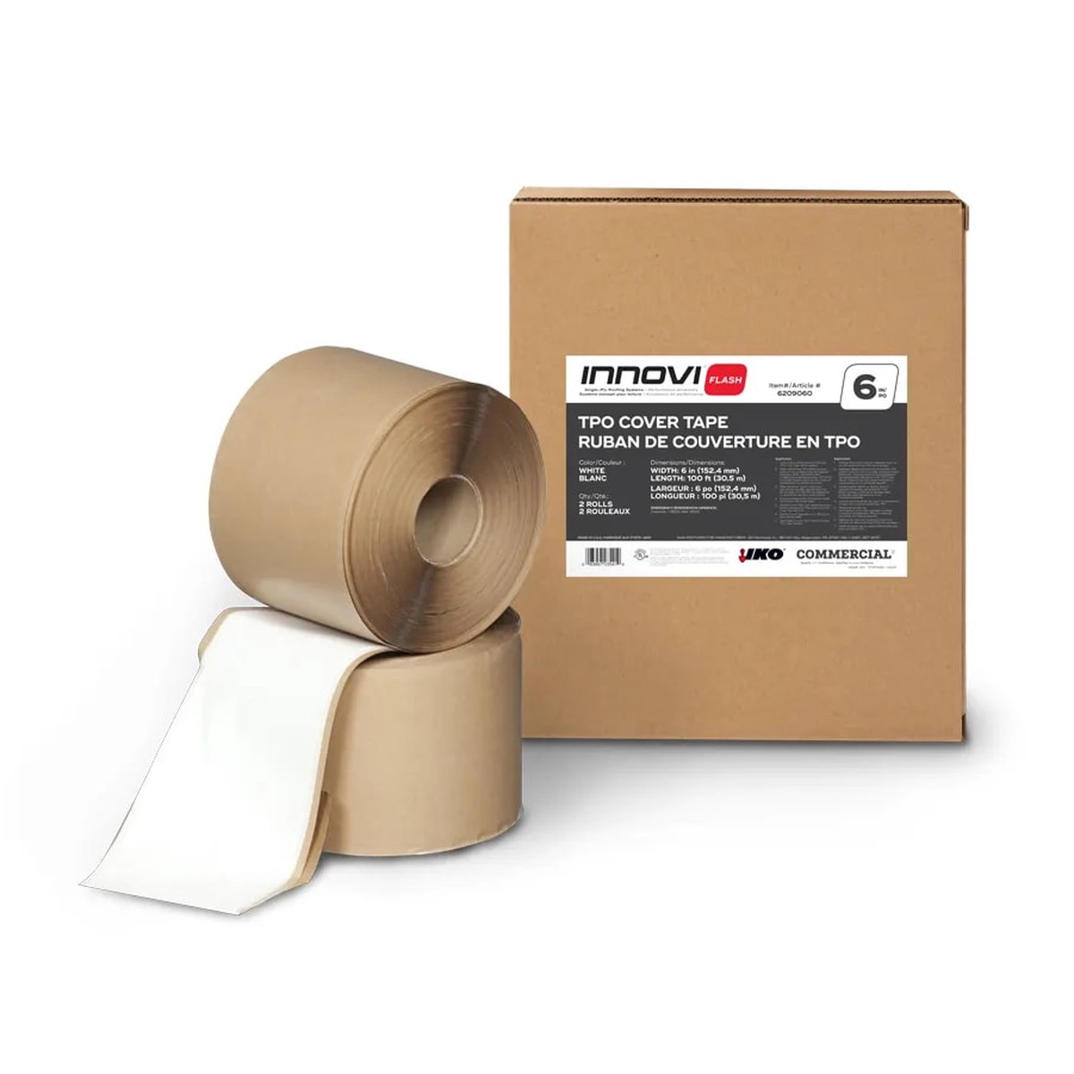 IKO InnoviFlash TPO Cover Tape, Gray, 6 in. x 100 ft Roll