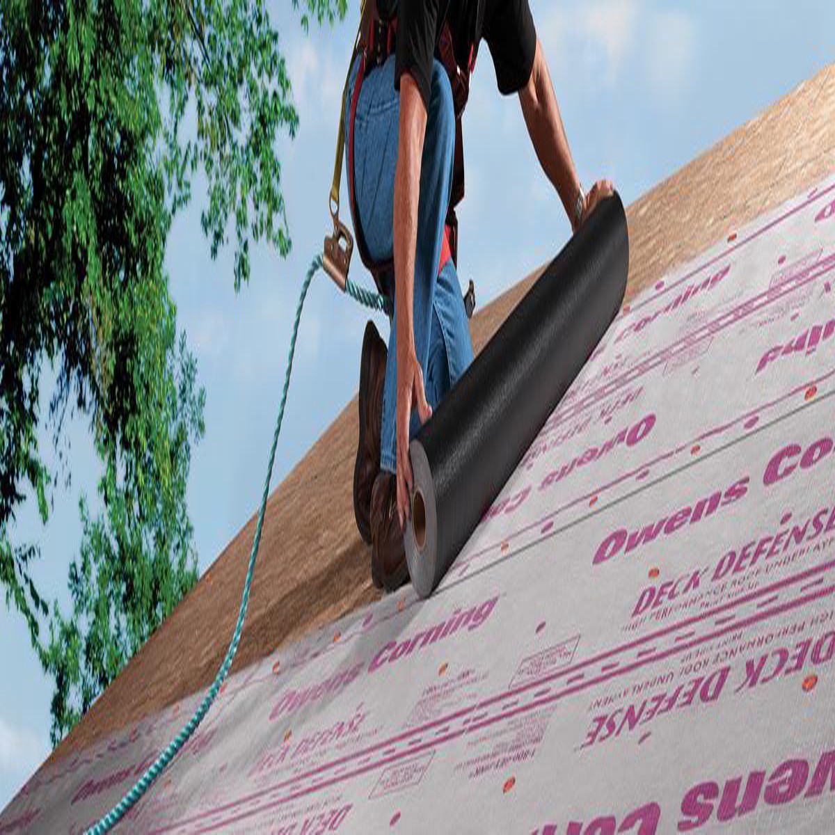 Owens Corning Deck Defense Synthetic Underlayment, Light Gray, 10 Square Roll