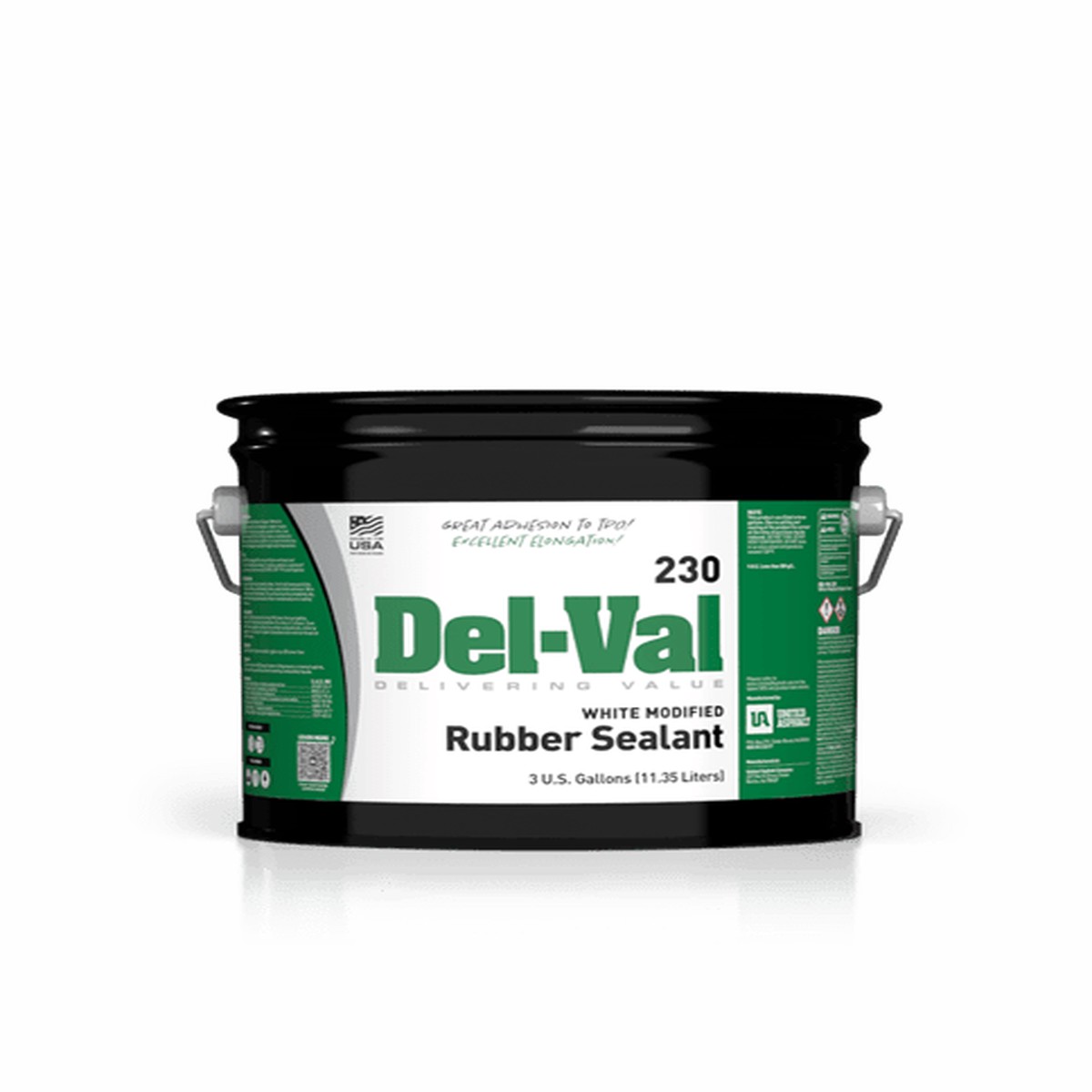 United Asphalt #230 Del-Val Modified Rubber Sealant 3 Gallon White Thermoplastic Mastic