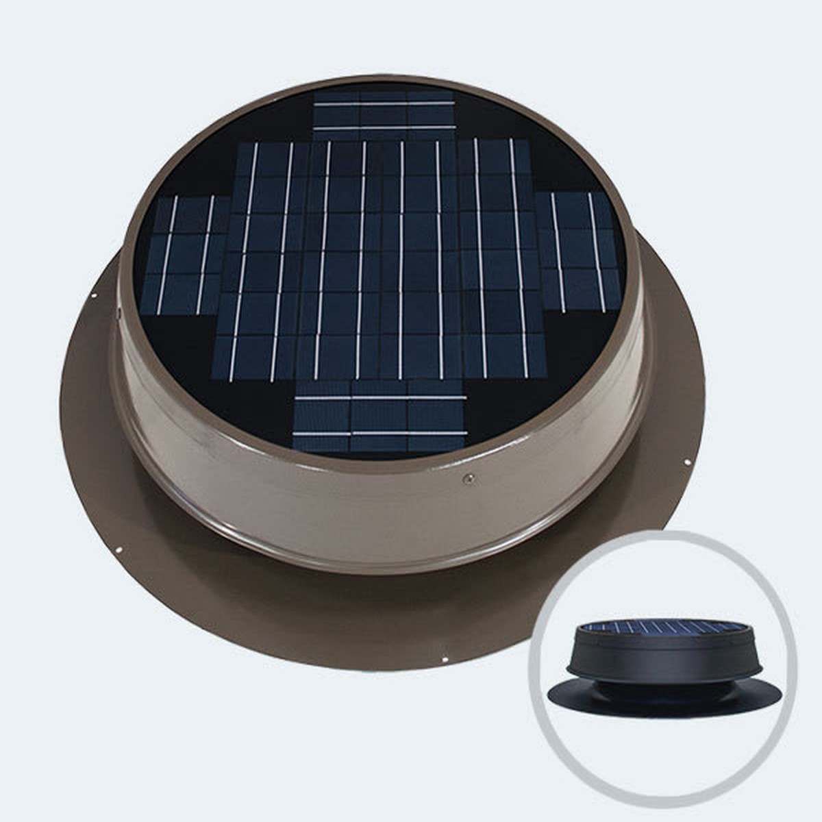 Natural Light Low Profile Solar Attic Fan, 35 Watt, Bronze
