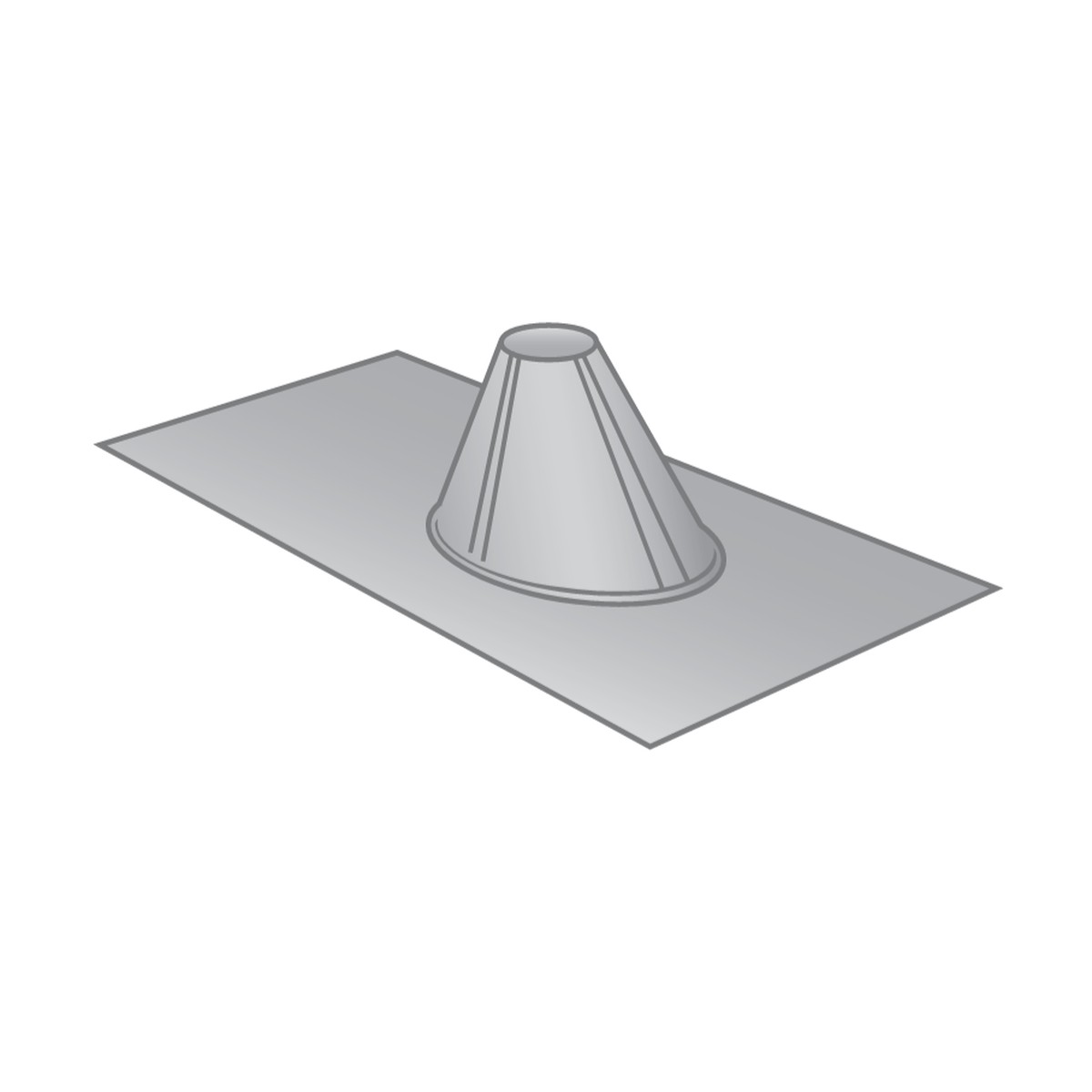 ACM Galvanized Plumbers Flashing for Shake Roofs, 1.5 in. to 3 in., Mill Finish