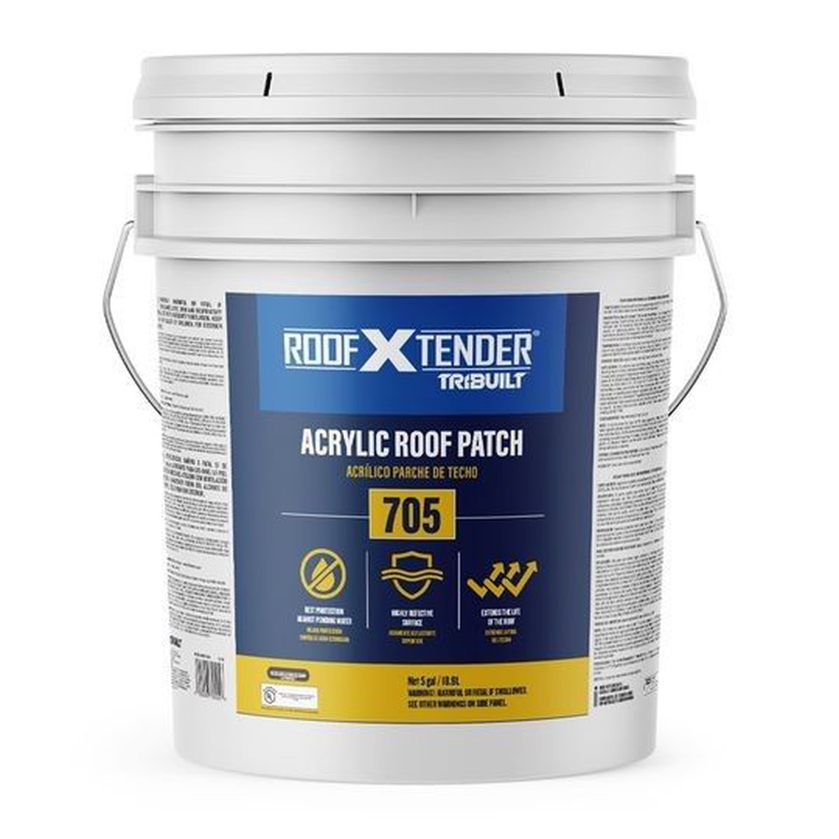 TRI-BUILT ROOF X TENDER 705 Acrylic Roof Patch, 3 gal Pail