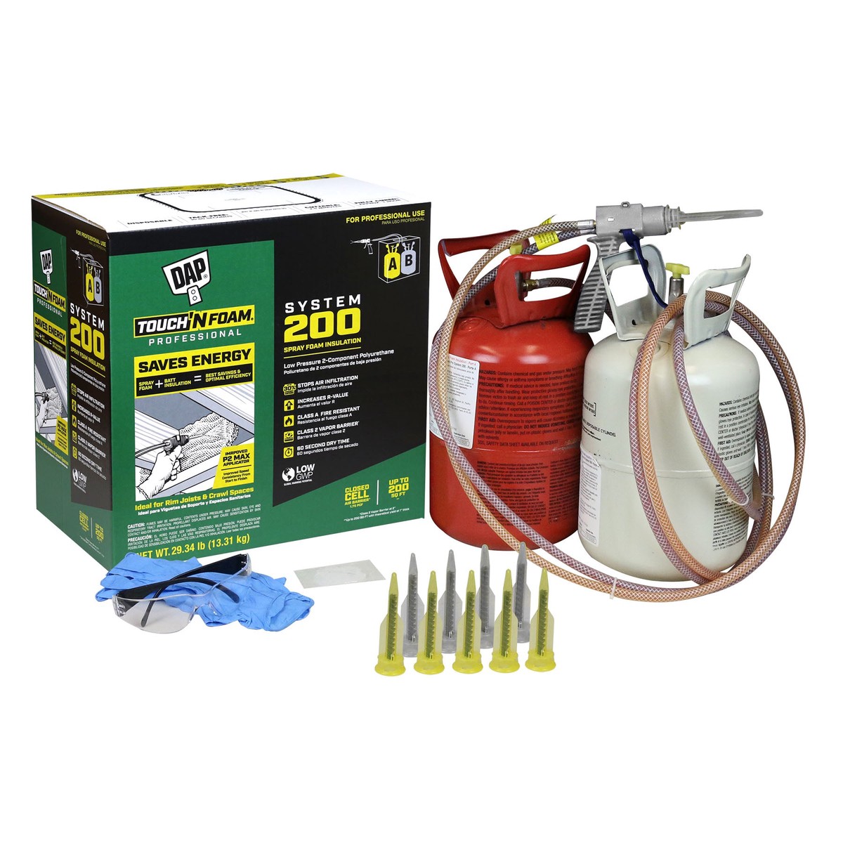 DAP Touch 'n Foam 200 Spray Foam Insulation Kit, Closed Cell, Up to 200 Board Ft.