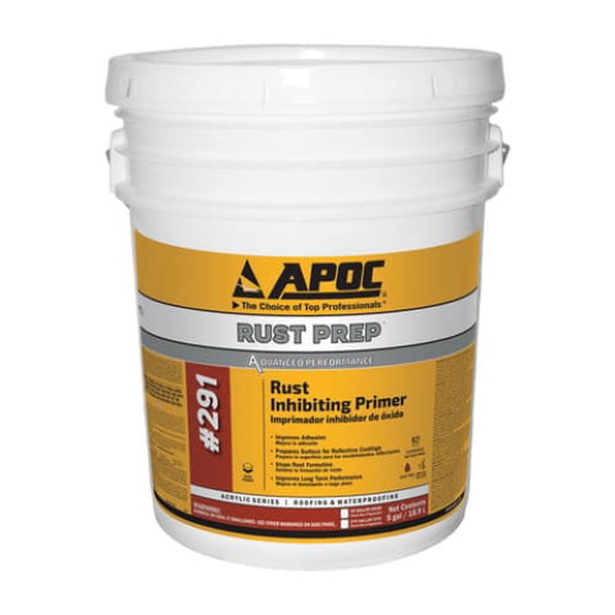 APOC 291 Rust Prep Rust Inhibiting Acrylic Primer, Red, 5 Gal