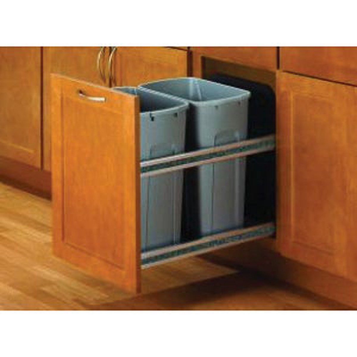 Knape & Vogt USC Heavy-Duty Bottom Mount Waste and Recycle Pullout, 35 or 50 qt, Soft-Close