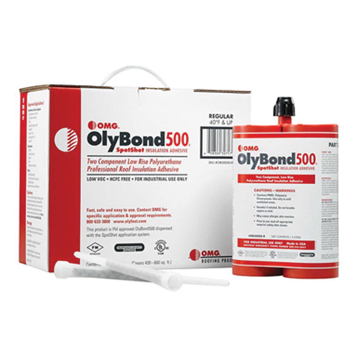 GAF OMG OlyBond500 SpotShot Two-Component Polyurethane Insulation Adhesive, 1500 mL Two-Part Kit