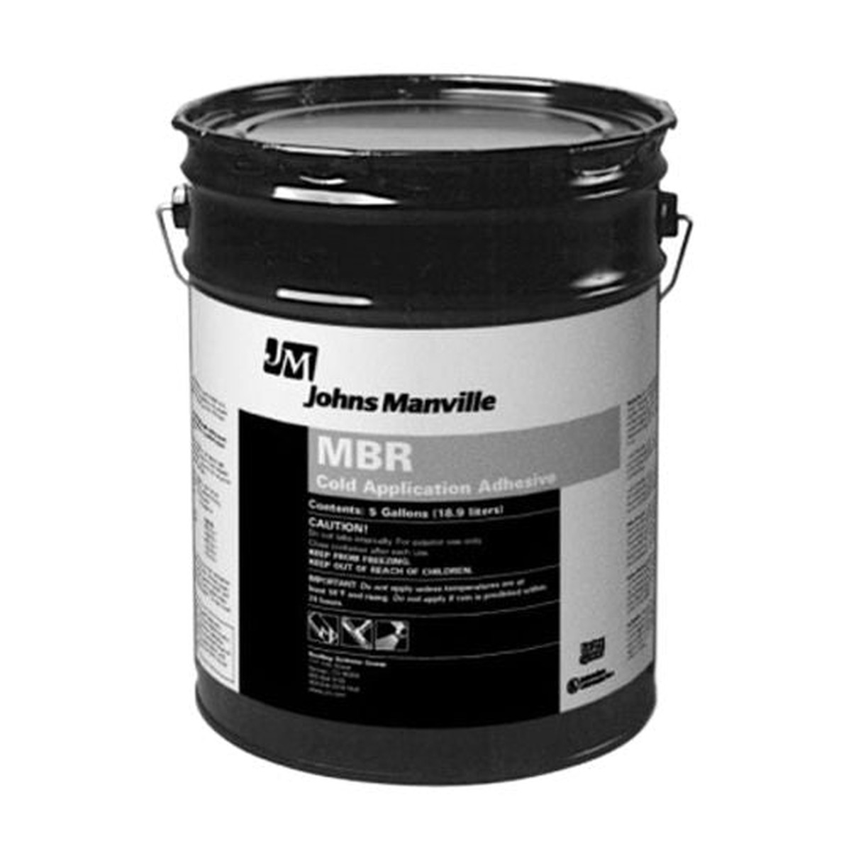 Johns Manville MBR Cold Application Adhesive, 5 Gallon Pail, Black