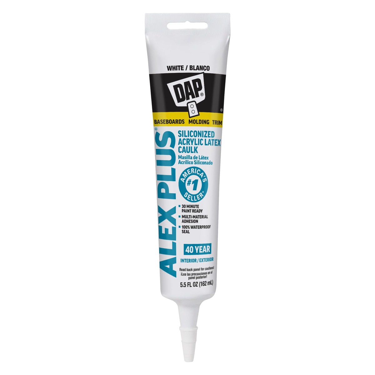 DAP Global Inc DAP Alex Plus 5.5 oz White Siliconized Acrylic Latex Caulk Plus Silicone 18128