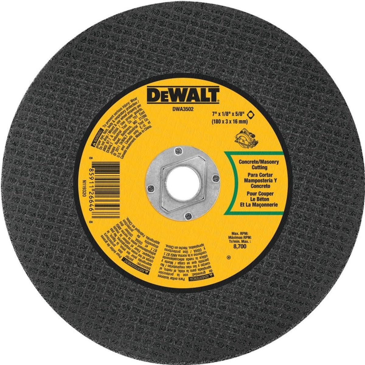 DeWalt Masonry Cut Off Wheel 4" x .045" x 5/8"