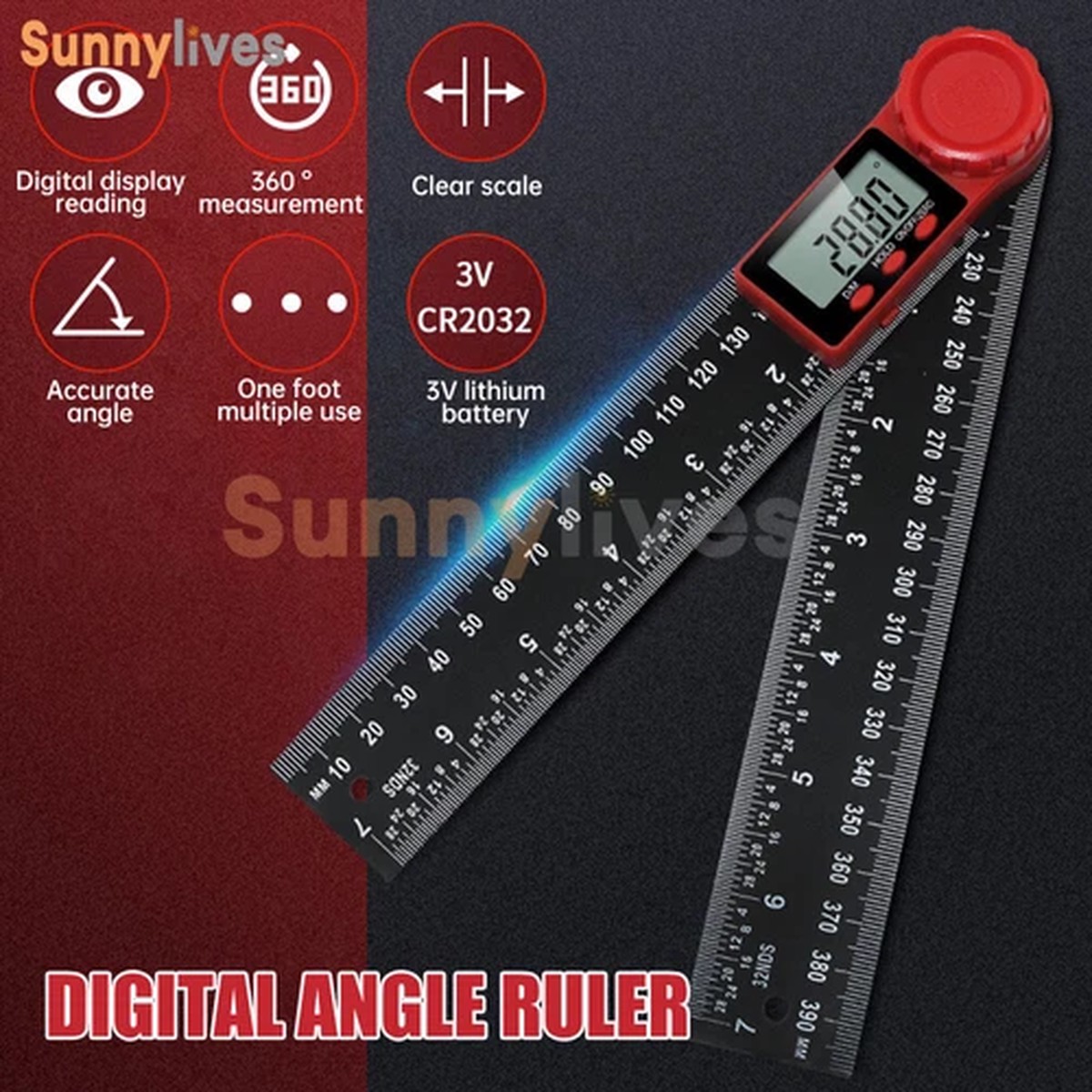 Digital Angle Finder Protractor Measuring Ruler with LCD Display 200mm/300mm
