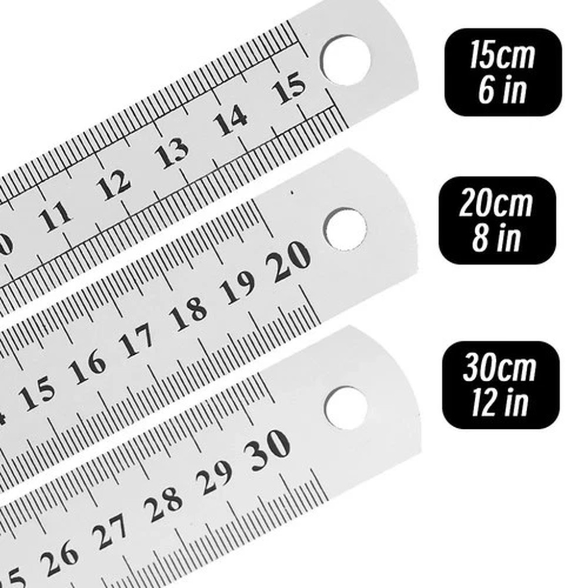 Stainless Steel Metal Straight Ruler Double Sided Precision Metric Measure
