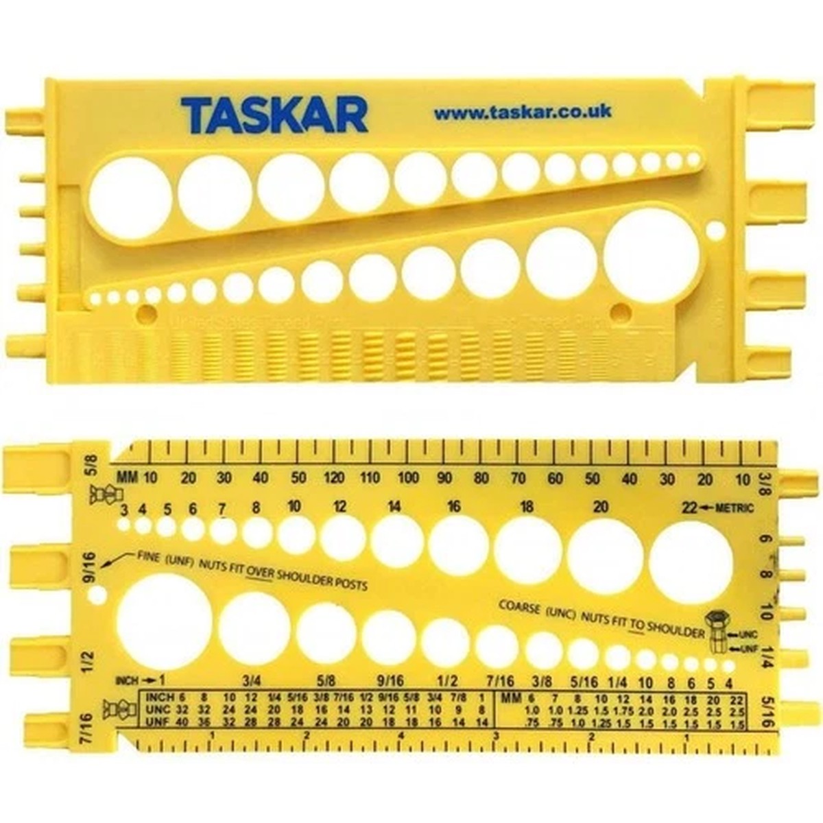 Taskar Nut, Bolt & Screw Measuring Gauge Imperial & Metric Size & Thread Pitch