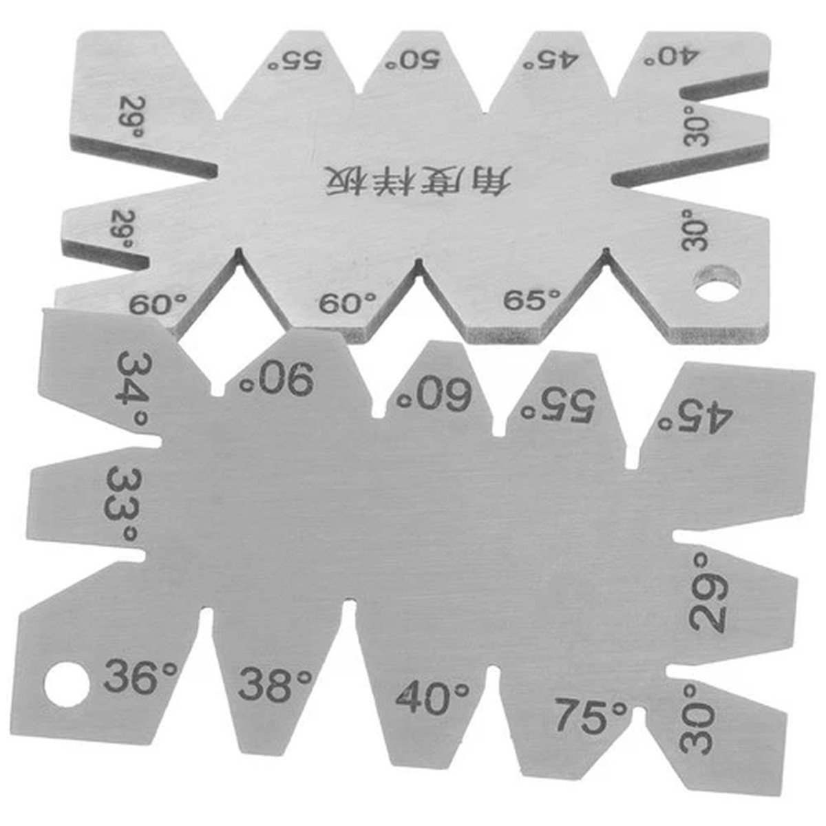 2Pcs Stainless Metal Angle Protractor Durable Woodworking Measuring Gauge
