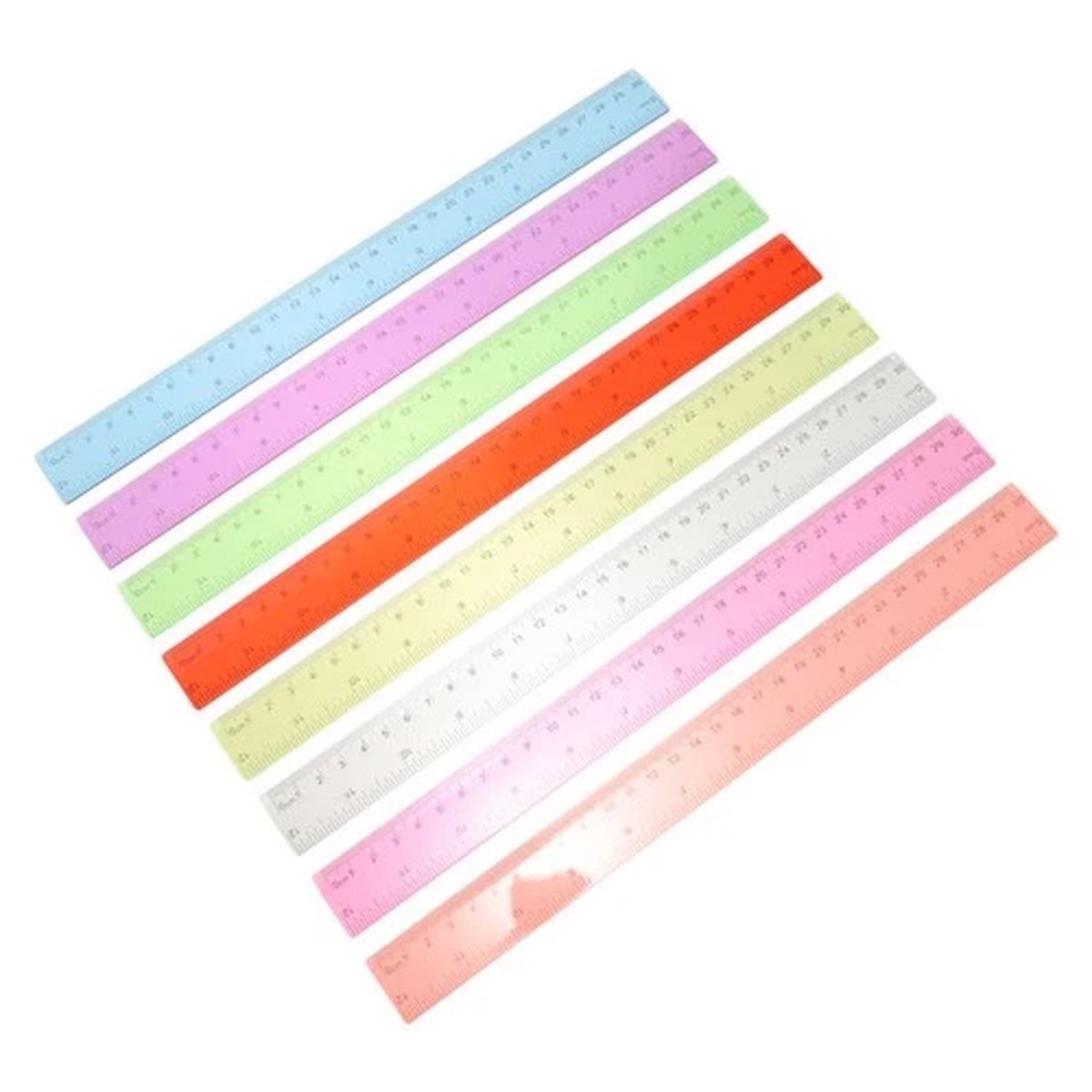 8Pcs Durable Plastic Rulers Bulk for Classroom Students Measuring Drawing
