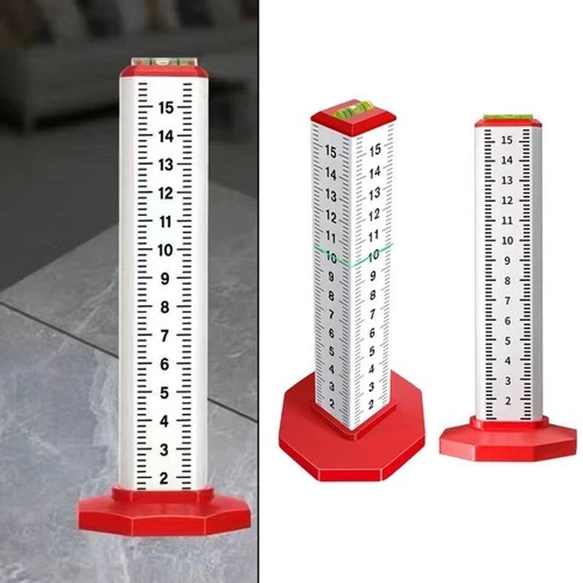 Professional Equal Height Marking Ruler with Red Color and Lightweight Design