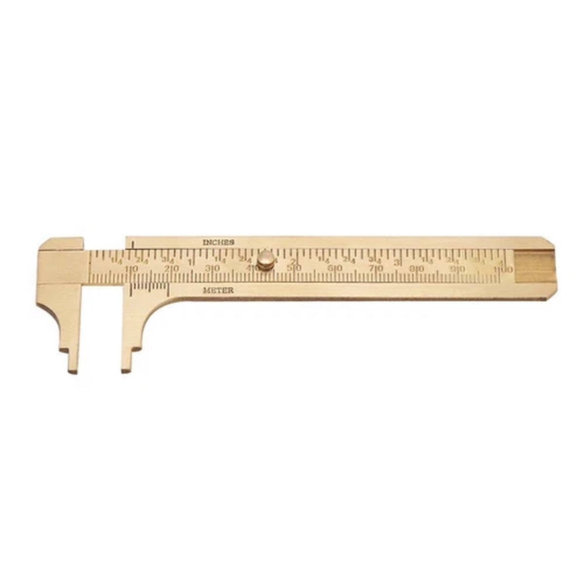 100mm Handheld Sliding Gauge Brass Vernier Caliper Mini Brass Pocket Ruler OK