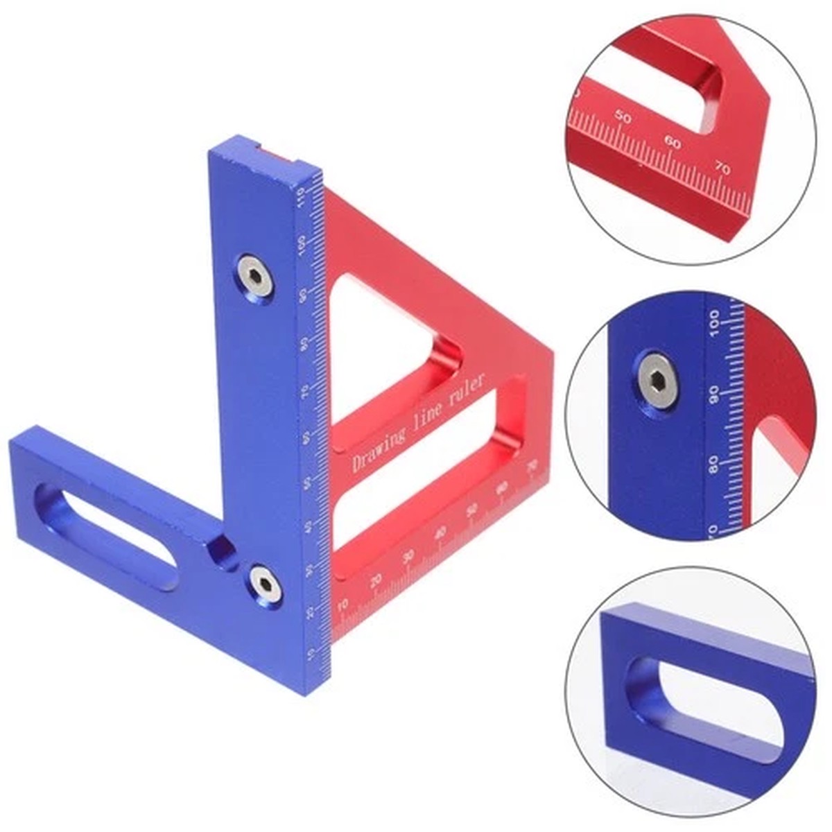 Scribing Ruler Multi-angle Measuring Metal Woodworking Construction Tools