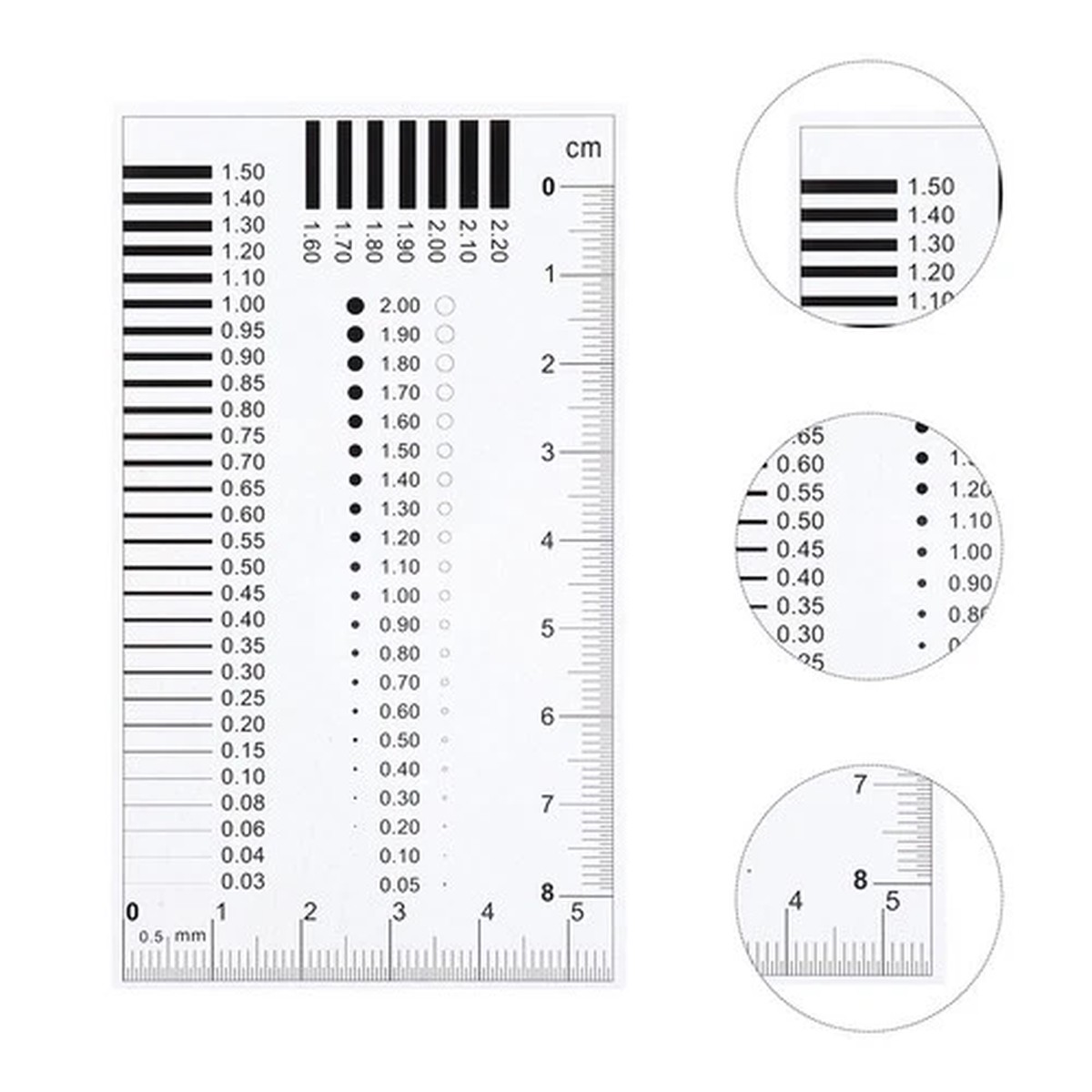 4 Pcs Transparency Defect Chart Crack Width Gauge Meter Film Ruler