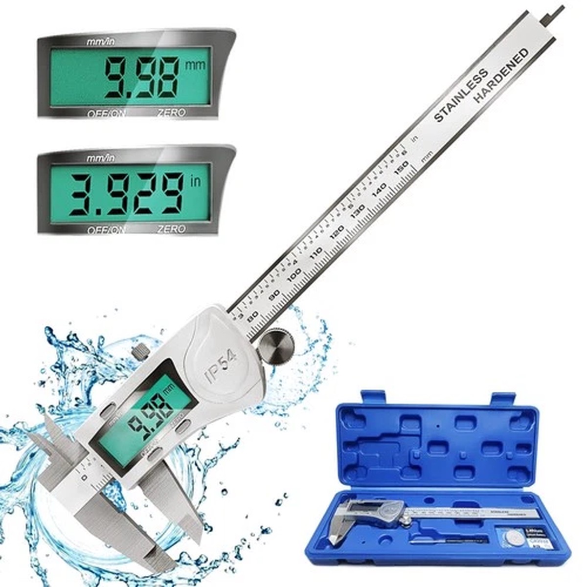 Digital Caliper Measuring Tool, IP54 Waterproof Electronic Micrometer Caliper...