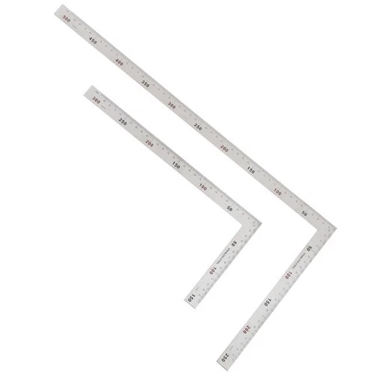 2Pcs Stainless Steel L Rulers Metal Right Angle for Engineering Drafting