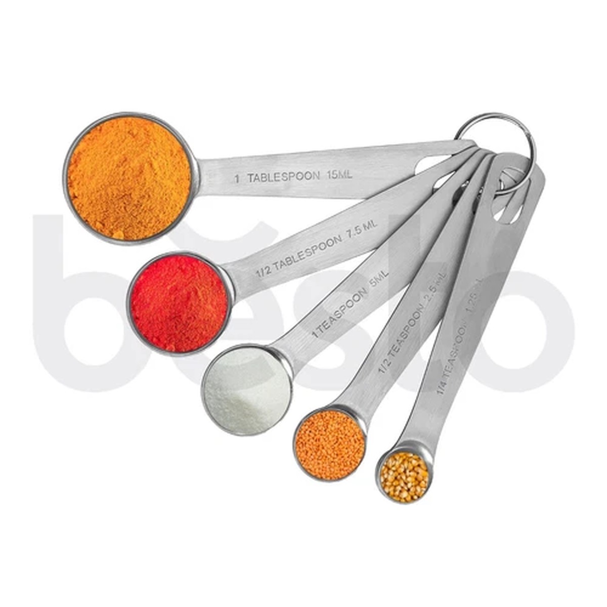 5xStainless Steel Chef Measuring Spoons Set Cooking Baking Kitchen Utensils Tool