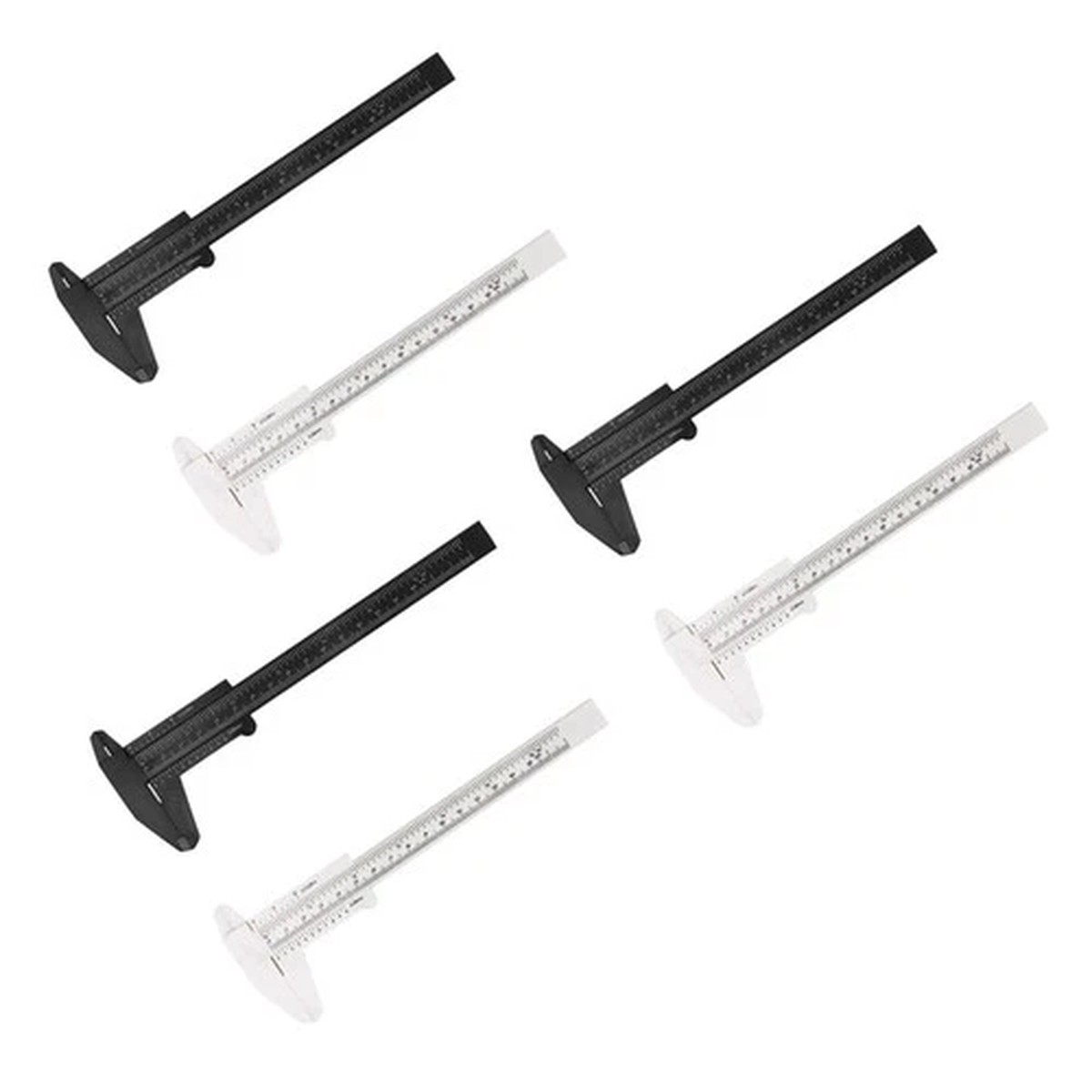 6Pcs Lightweight Durable Mini Vernier Caliper Plastic Gauge Multifunction