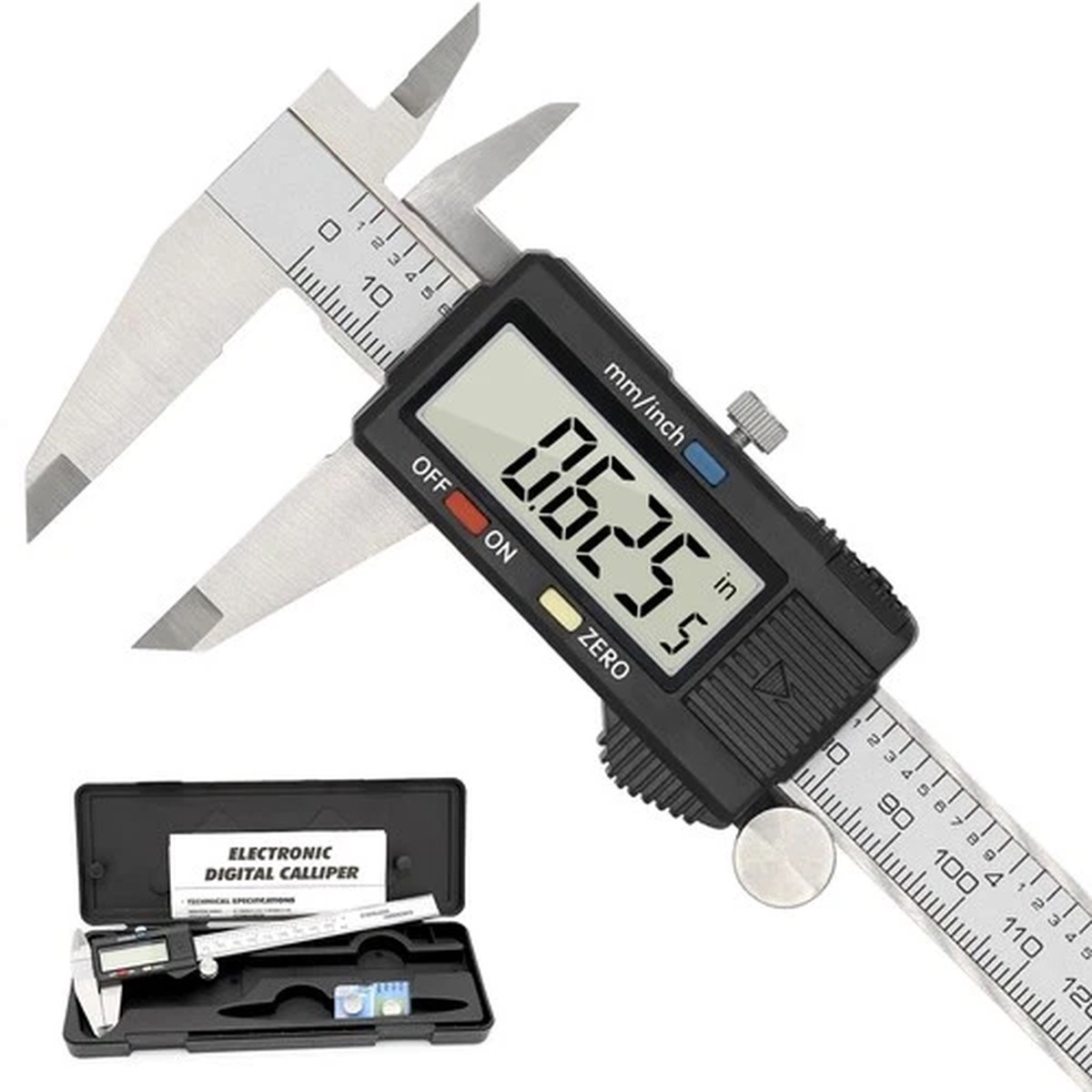 Digital Caliper Precise Measuring Tool, 6 inch Stainless Steel Electronic Ver...