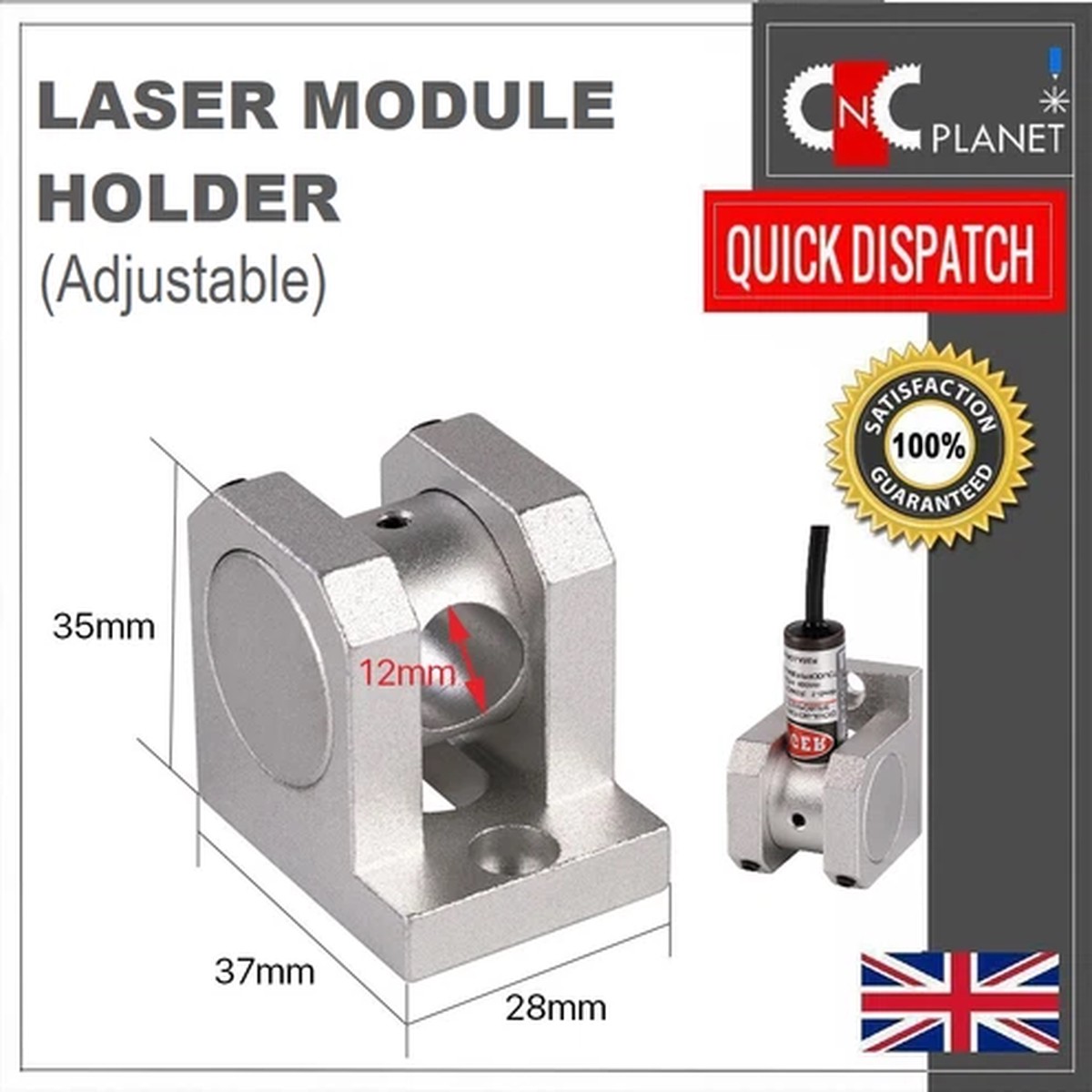 Laser module Mounting bracket Clamp holder for 12mm laser pointer Line Cross dot