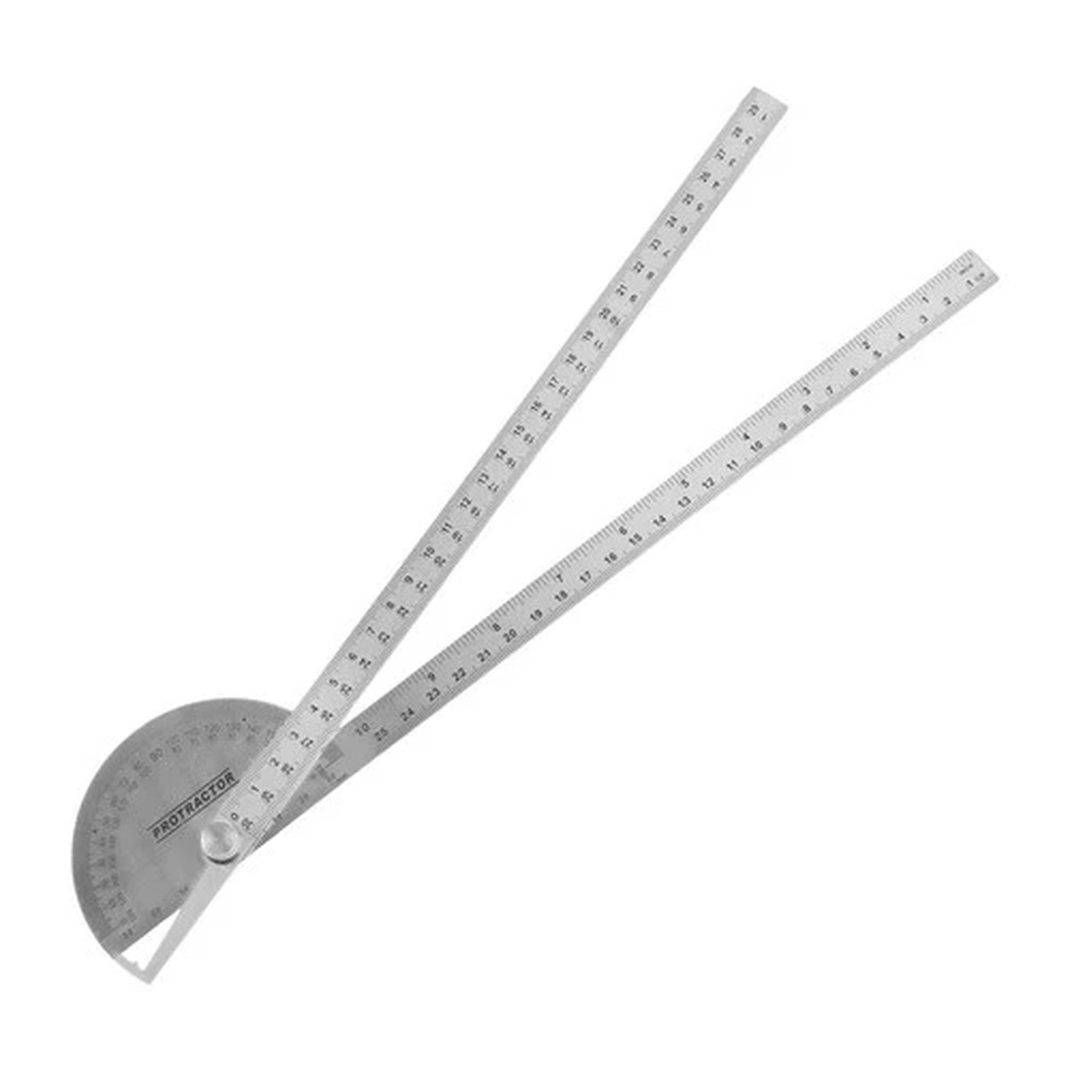 Stainless Steel Angle Protractor with Adjustable Two Arms and Ruler Function