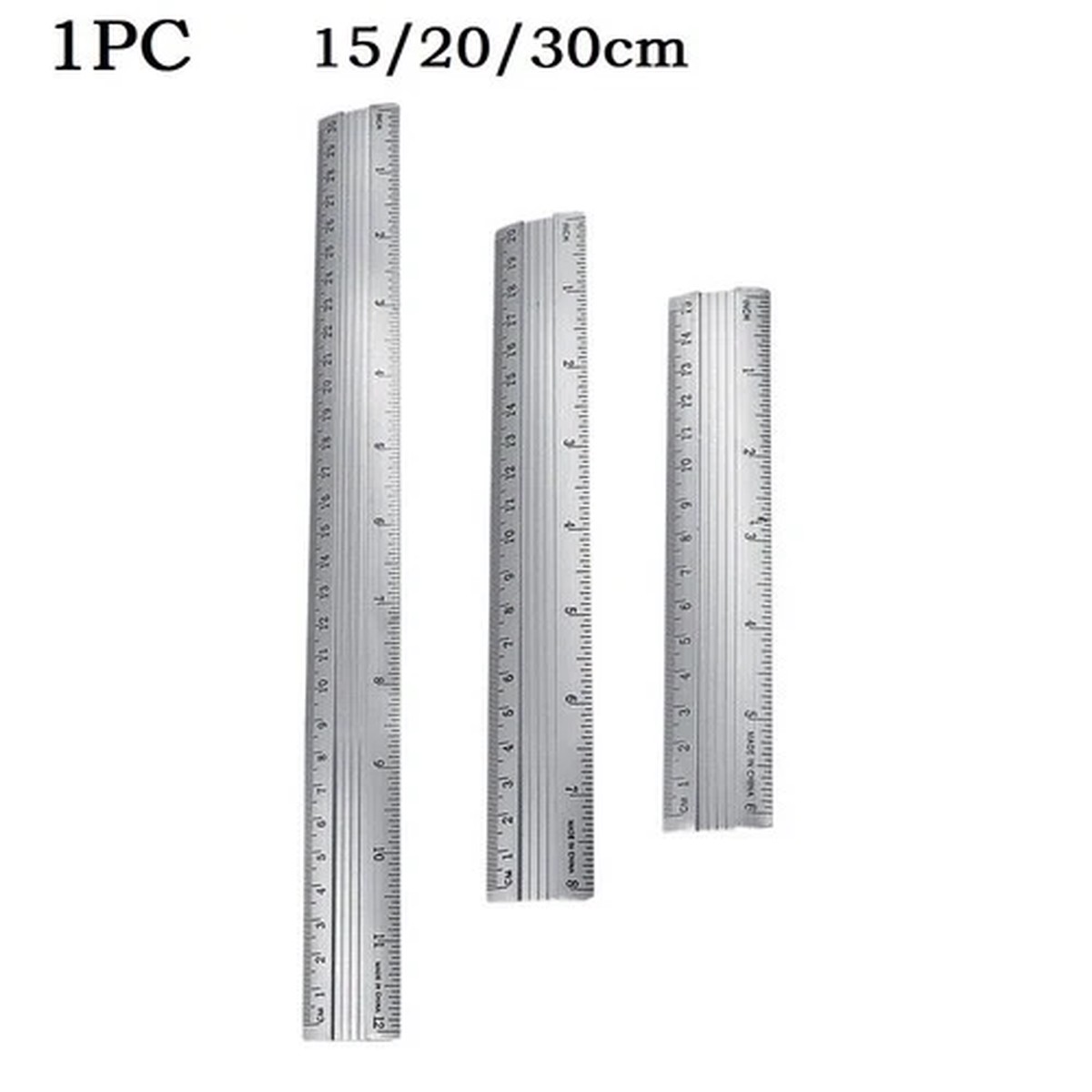 1Pc Aluminum Alloy Ruler 15cm/20cm/30cm 1Pc Aluminum Alloy Straight Ruler