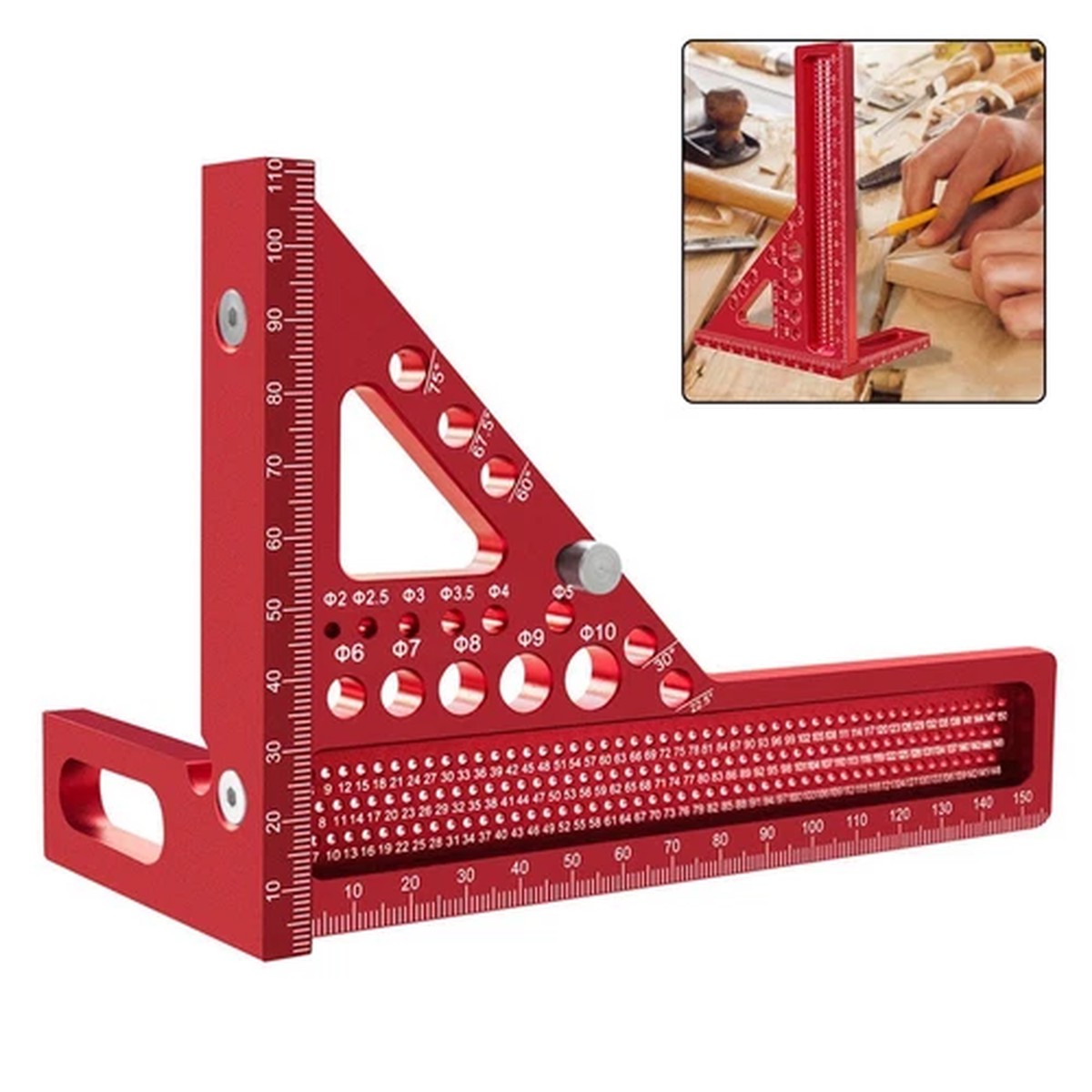 Professional Grade Angle Measuring Ruler for Detailed Woodwork Projects