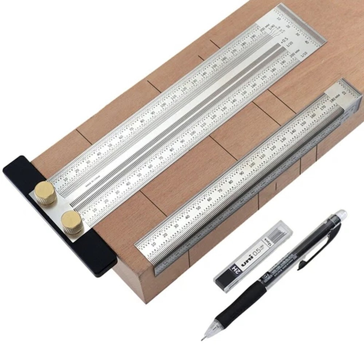 Woodworking T-type Scale Ruler Hole Ruler High-precision Scribing Mark Line