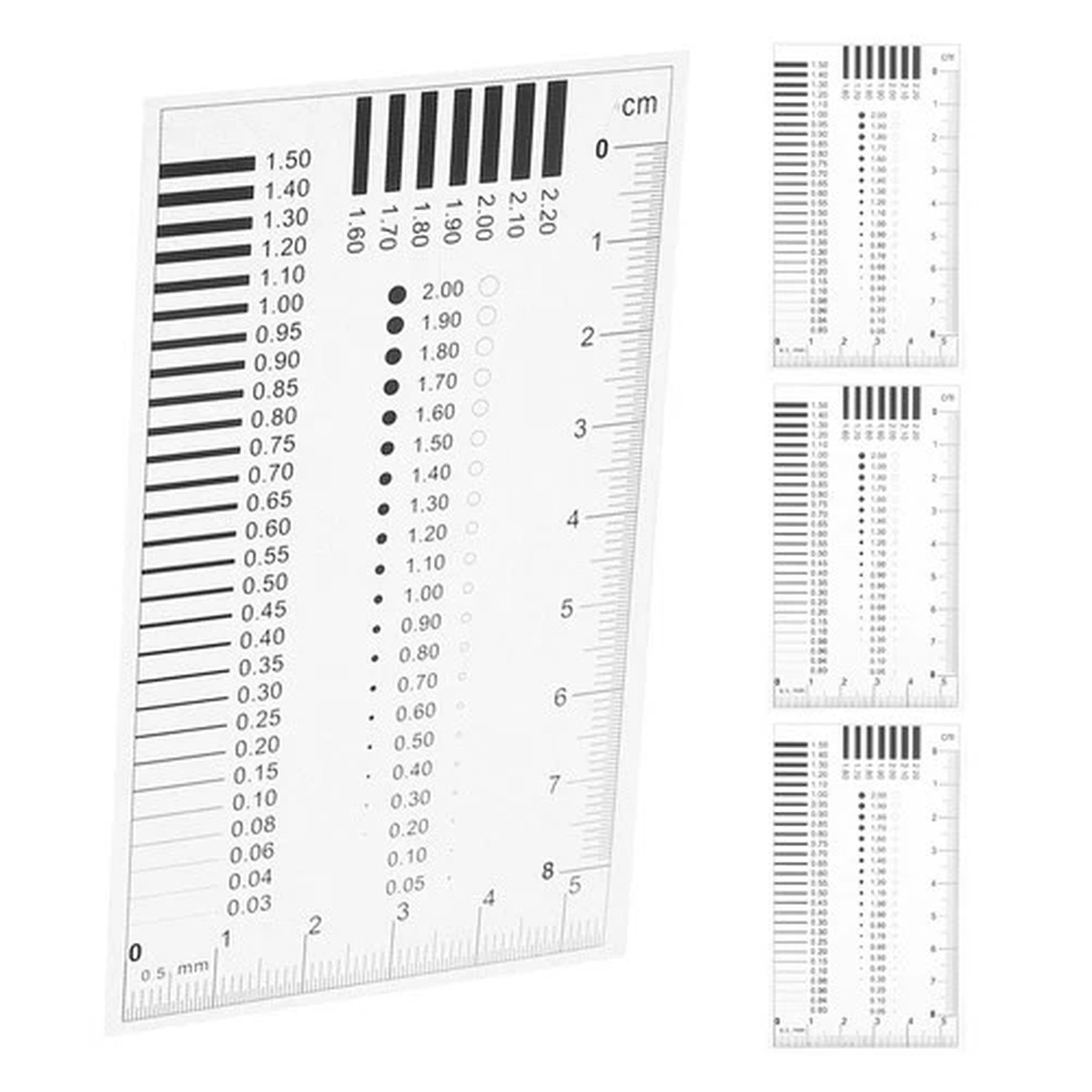 4 Pcs Line Width Measurement Ruler Crack Scale Defects Measuring