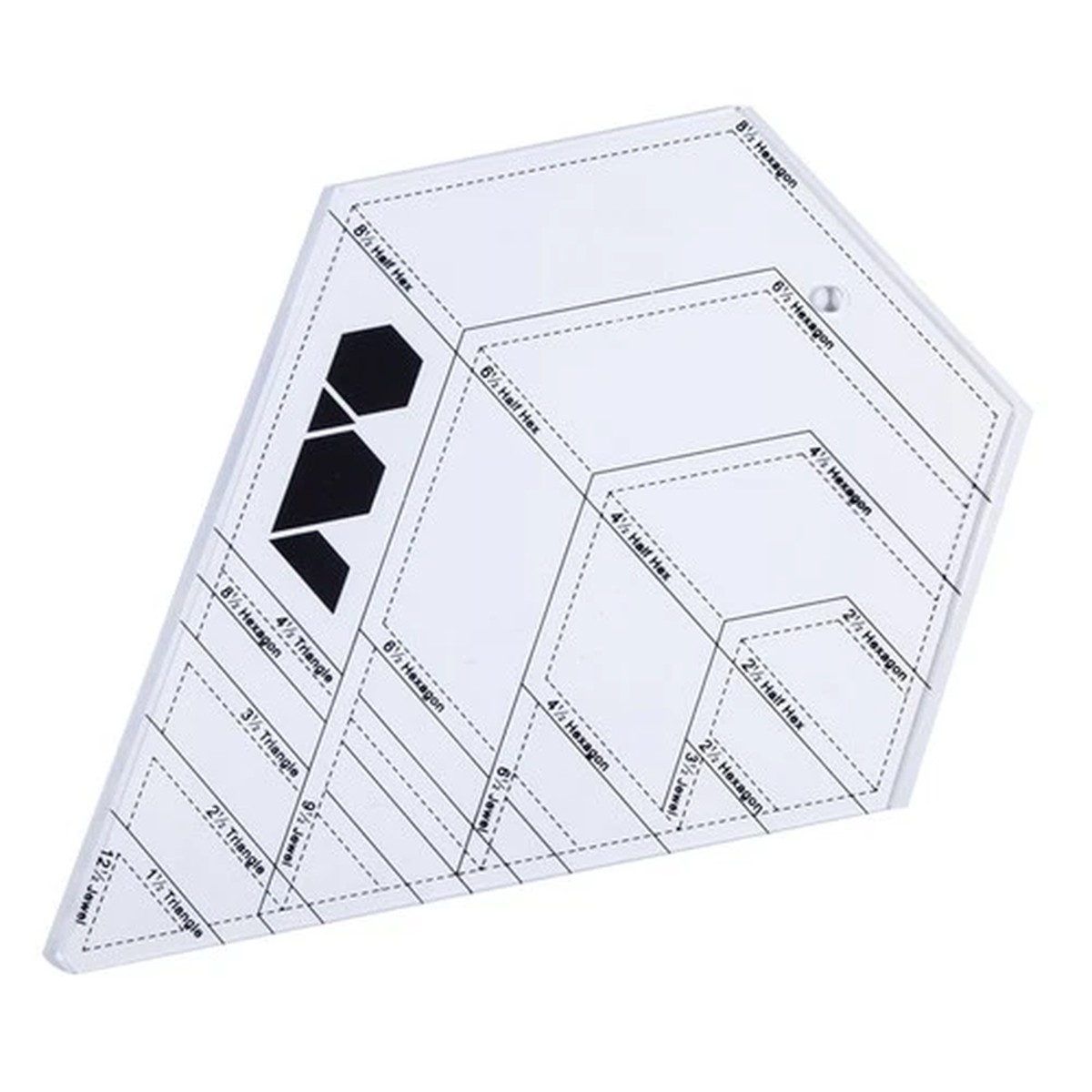 Transparent Sewing Ruler for Garment Making Accurate Scale White