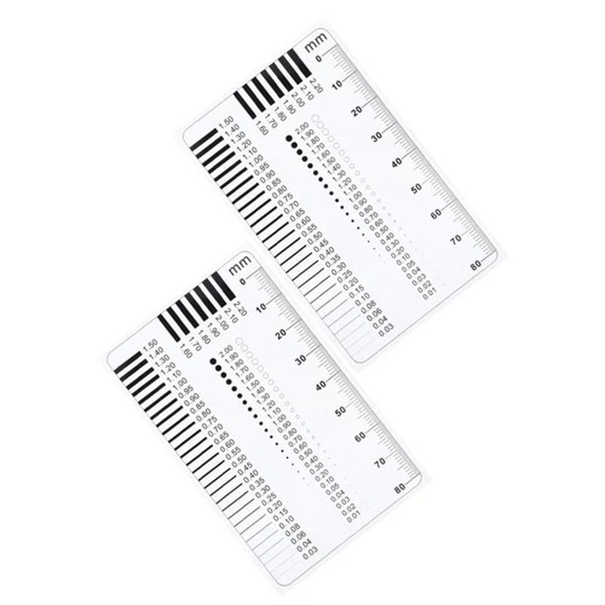 2Pcs Durable Plastic Crack Width Gauge Transparent Multipurpose Inspect Tool