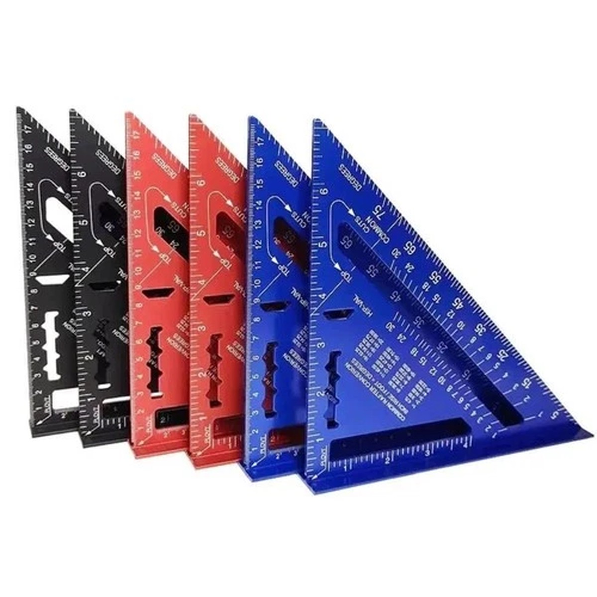7 Inch Aluminium Alloy Triangle Ruler Metric Angle Square Protractor Tool