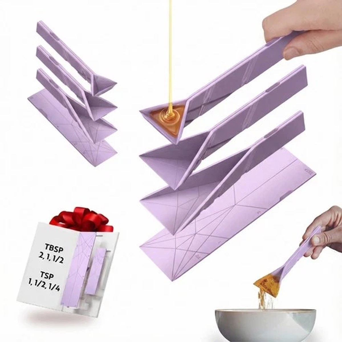 - Original Flat 3-in-1 Folding Measuring Spoons | 2 Spoons fold into 6 Sizes ...