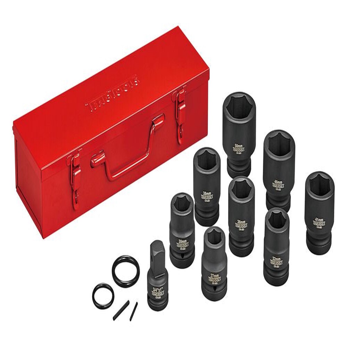 1" Impact Cr-Mo socket set with case DIN 27-50mm