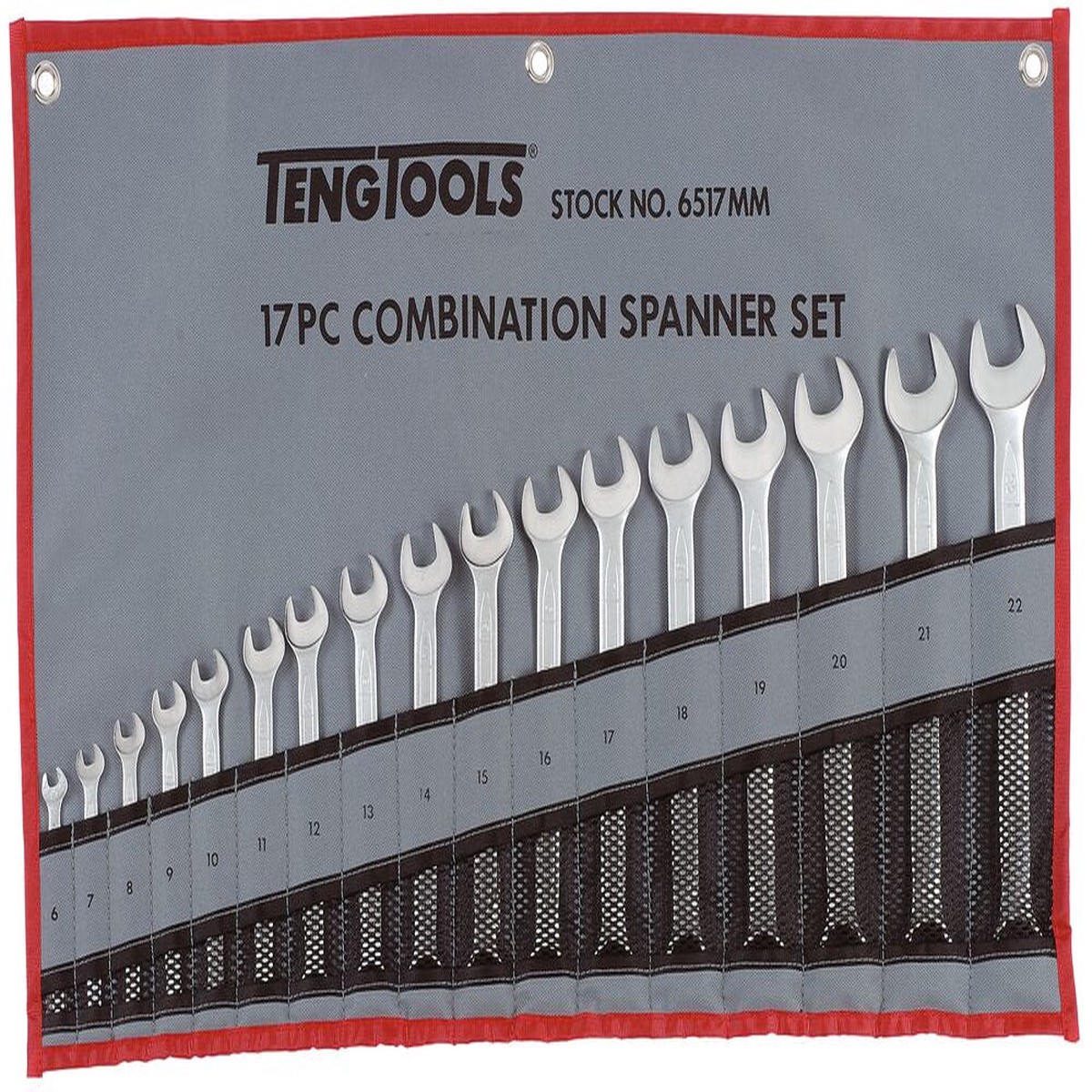 Combination Spanner Set 6-22 mm Tool Roll 17 Pieces