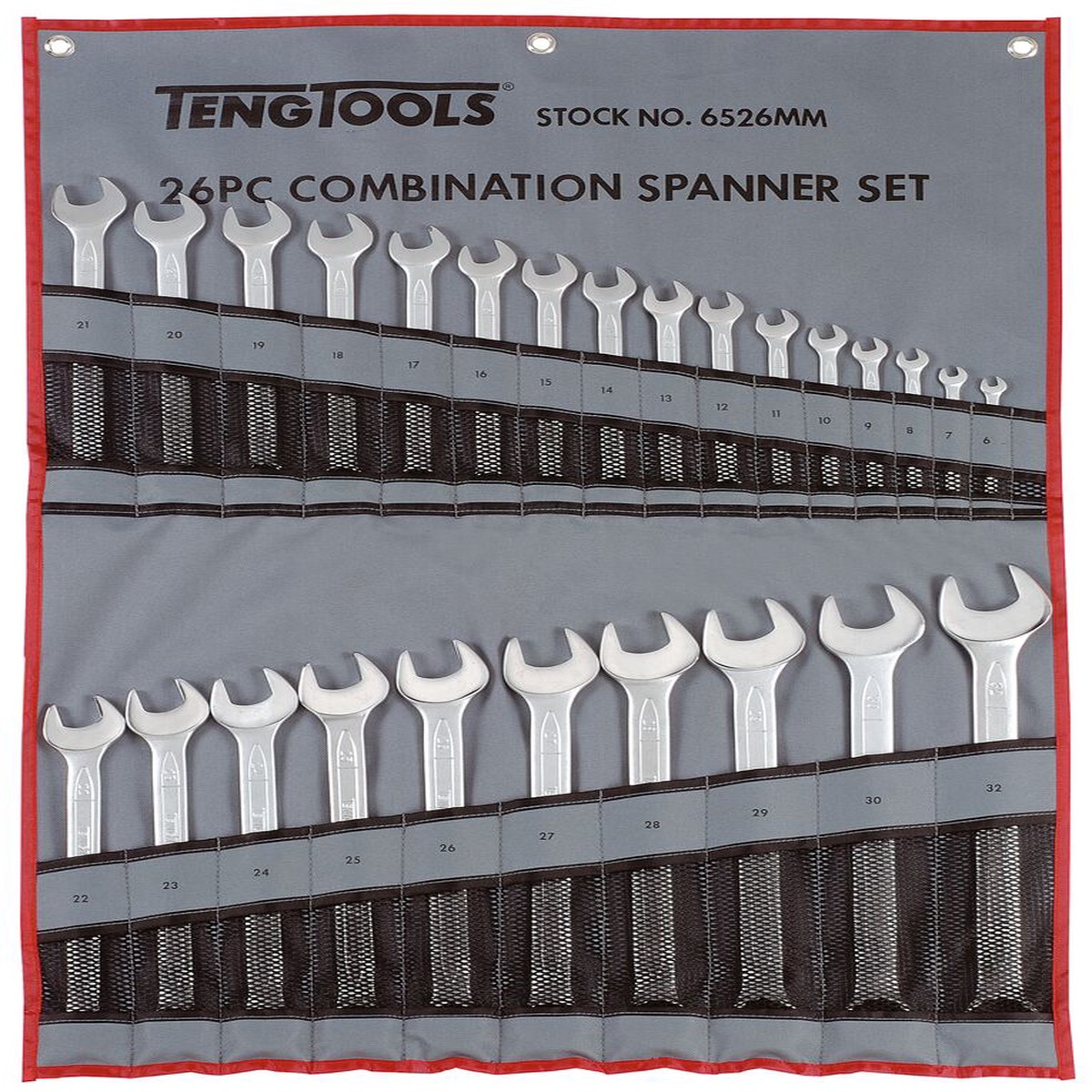 Combination Spanner Set 6-32 mm Tool Roll 26 Pieces