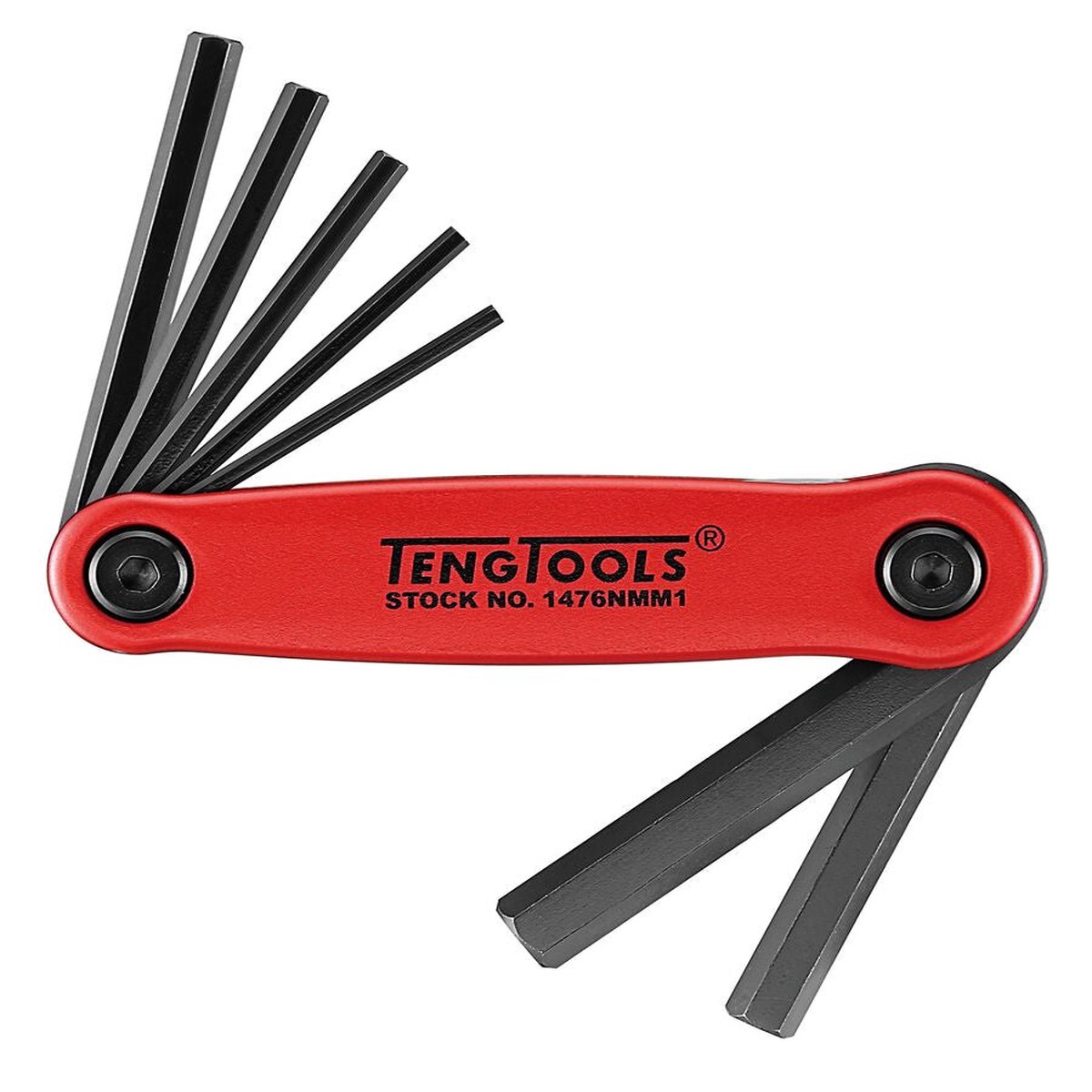 Folding Hex Key Set 2.5-10 mm ALU 7 Pieces