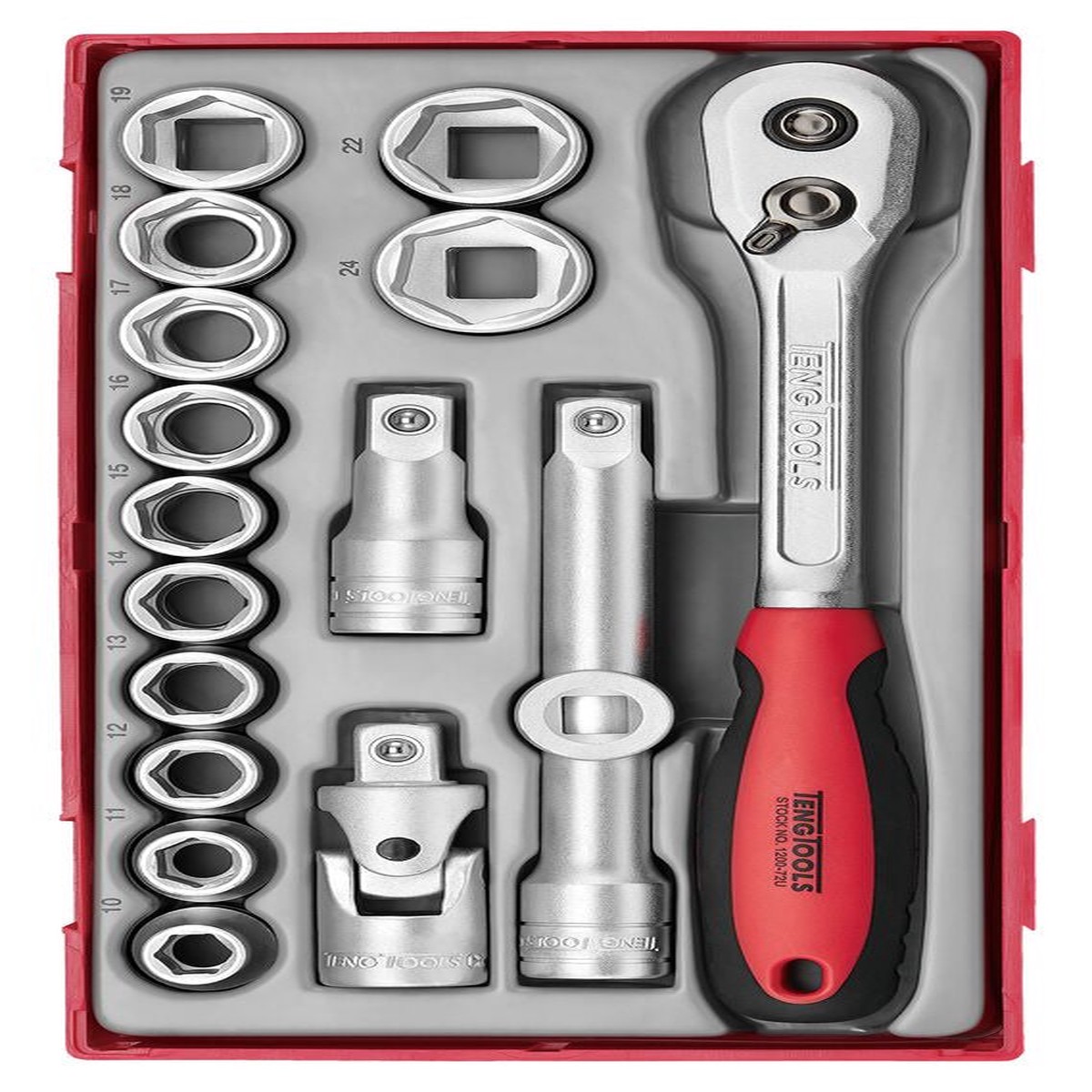 1/2" Socket Set 6 pt TT1 17 Pieces