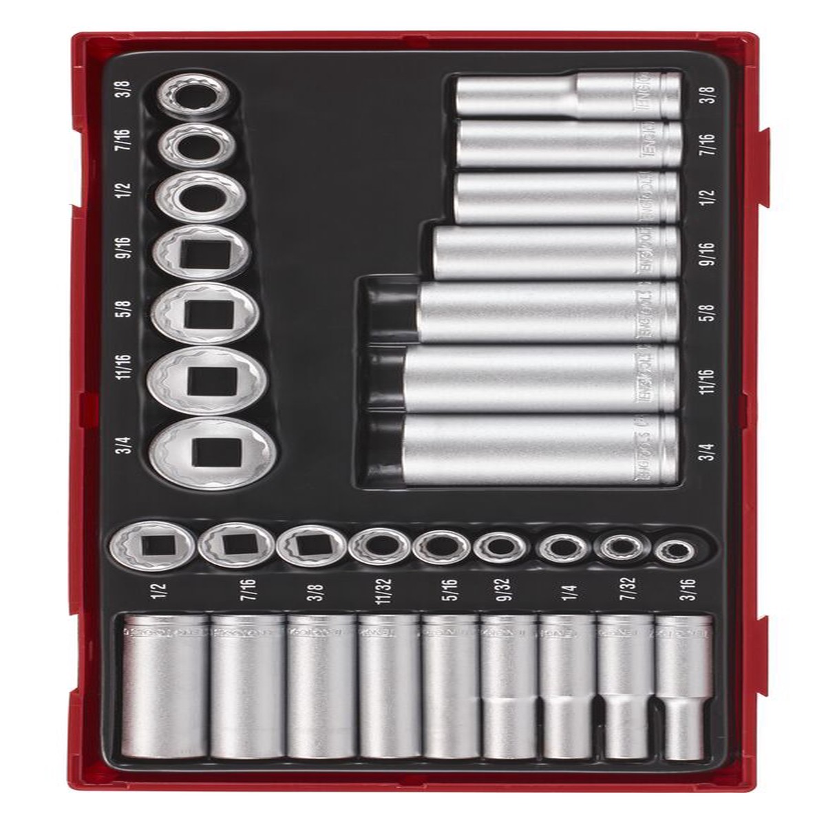 1/4" & 3/8" Socket Set 12 pt AF TT1 32 Pieces