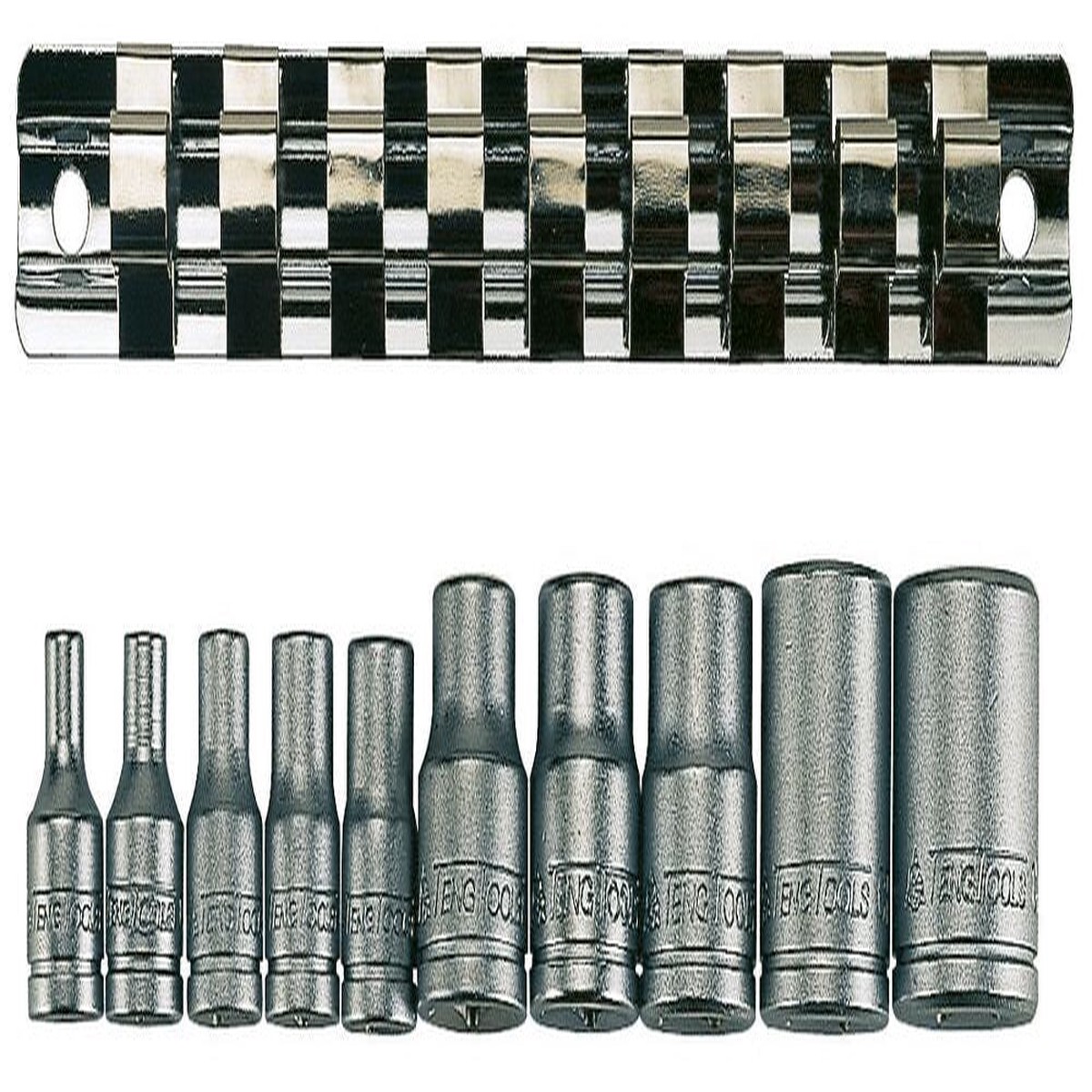 1/4" & 3/8" TX-E Socket Clip Rail Set 10 Pieces